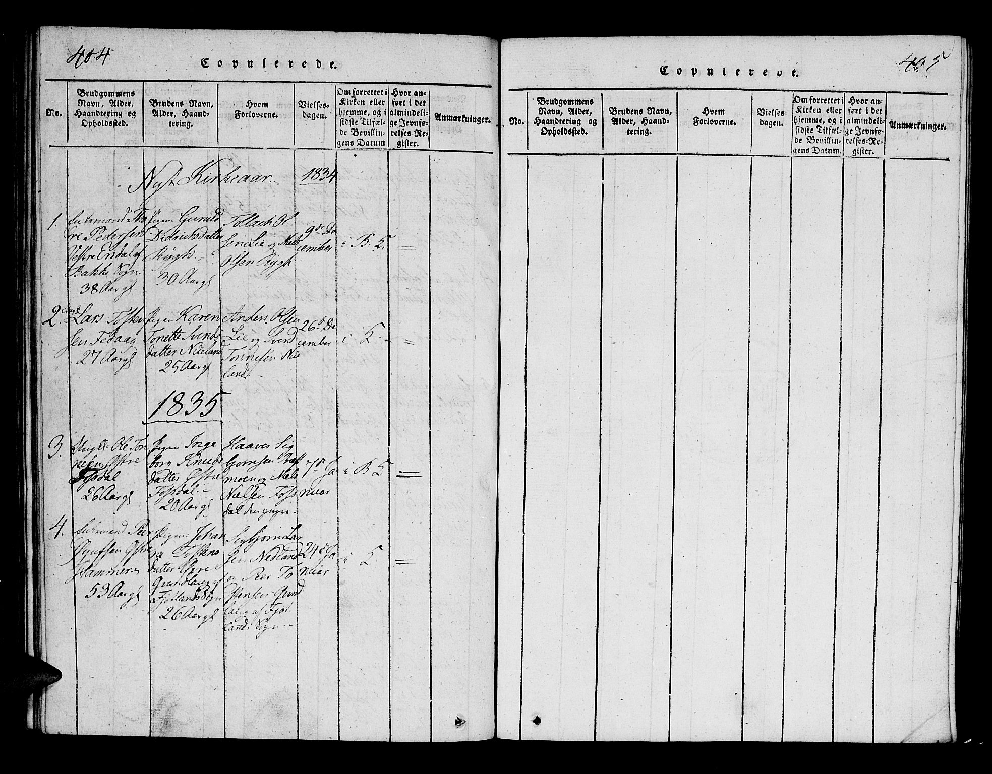 Bakke sokneprestkontor, AV/SAK-1111-0002/F/Fa/Fab/L0001: Parish register (official) no. A 1, 1815-1835, p. 404-405