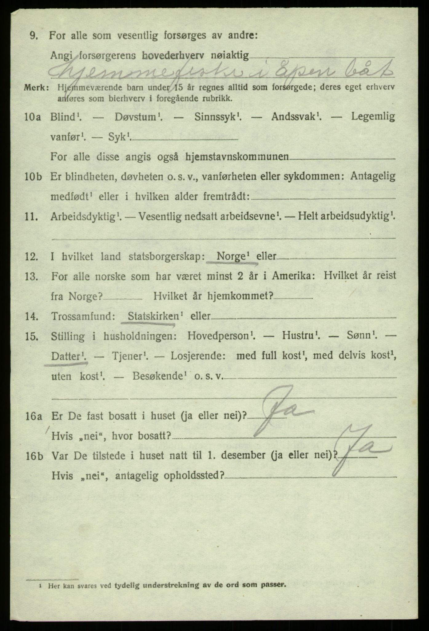 SAB, 1920 census for Fjell, 1920, p. 6399