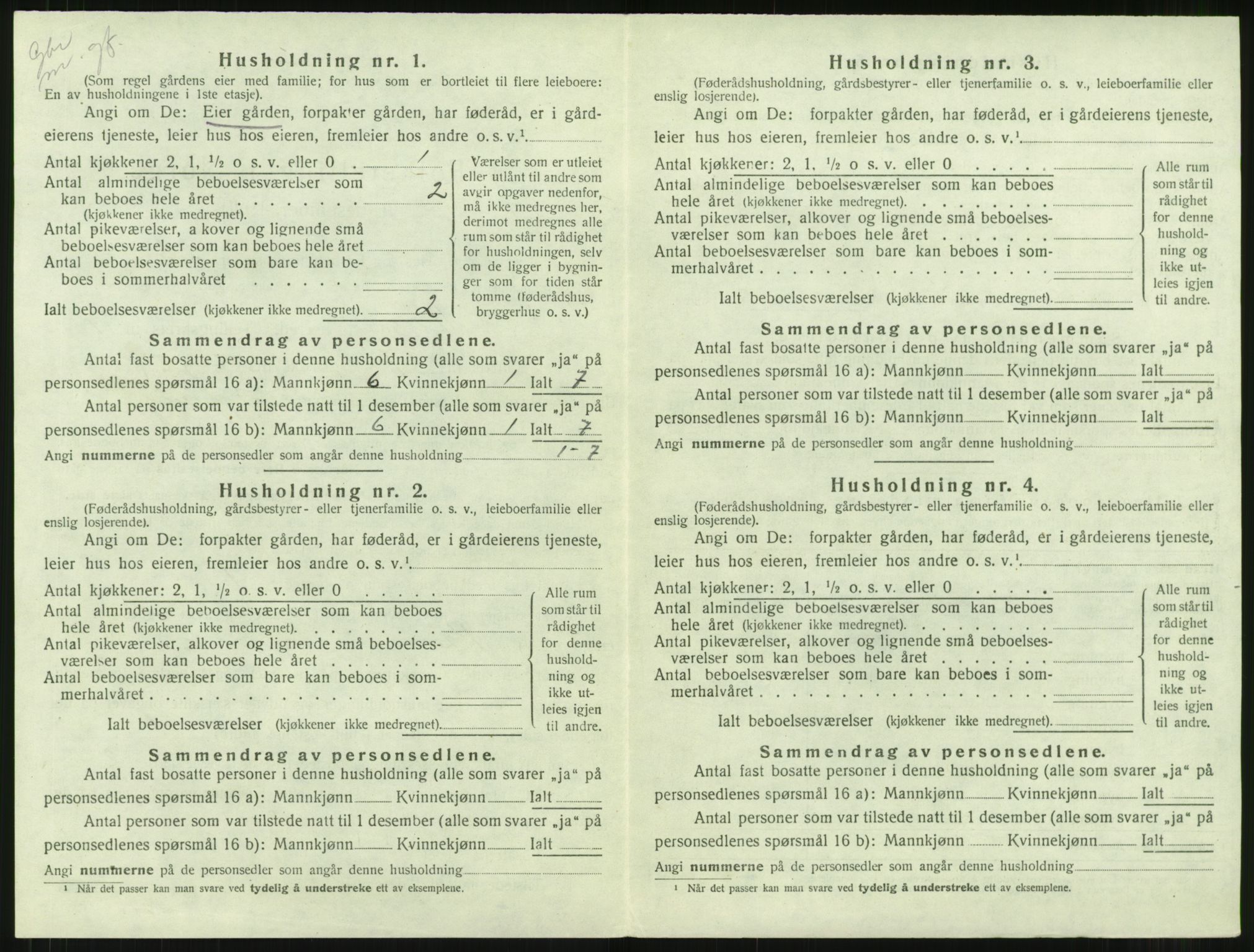 SAT, 1920 census for Aure, 1920, p. 437