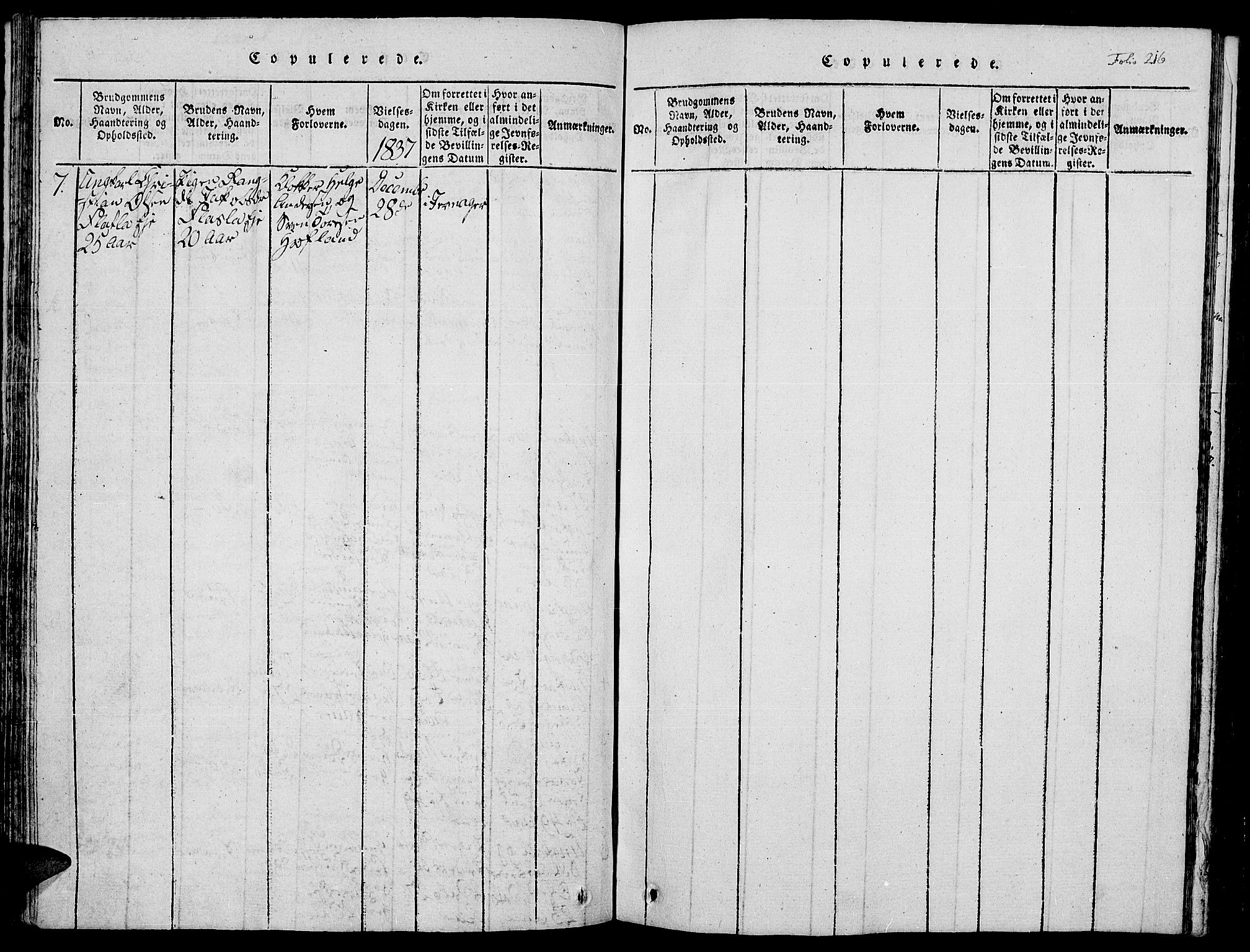Jevnaker prestekontor, SAH/PREST-116/H/Ha/Hab/L0001: Parish register (copy) no. 1, 1815-1837, p. 216