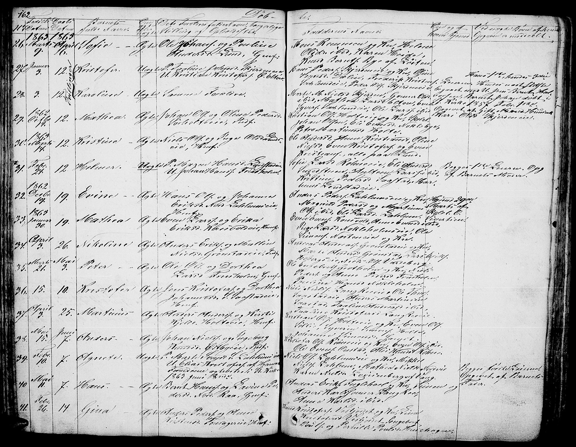 Stange prestekontor, AV/SAH-PREST-002/L/L0003: Parish register (copy) no. 3, 1840-1864, p. 162