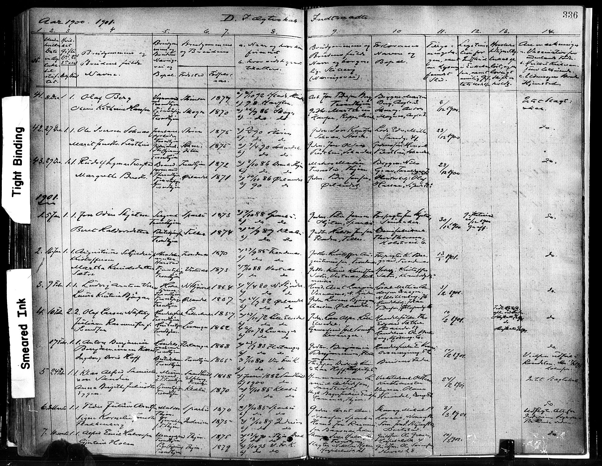 Ministerialprotokoller, klokkerbøker og fødselsregistre - Sør-Trøndelag, SAT/A-1456/602/L0119: Parish register (official) no. 602A17, 1880-1901, p. 336