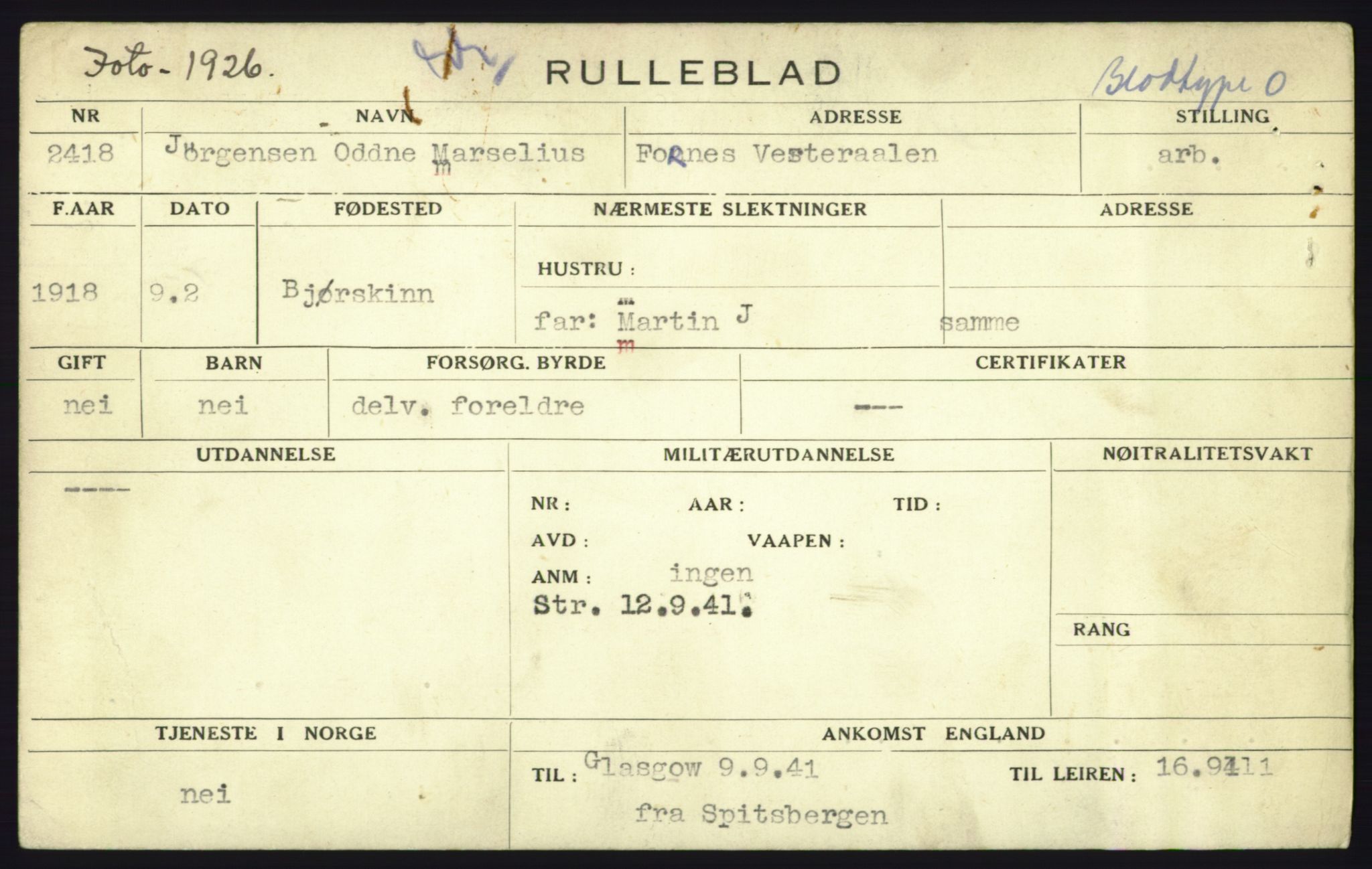 Forsvaret, Troms infanteriregiment nr. 16, AV/RA-RAFA-3146/P/Pa/L0023: Rulleblad for regimentets menige mannskaper, årsklasse 1939, 1939, p. 723