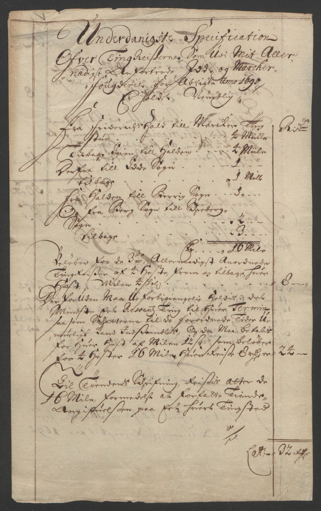 Rentekammeret inntil 1814, Reviderte regnskaper, Fogderegnskap, AV/RA-EA-4092/R01/L0012: Fogderegnskap Idd og Marker, 1694-1695, p. 287