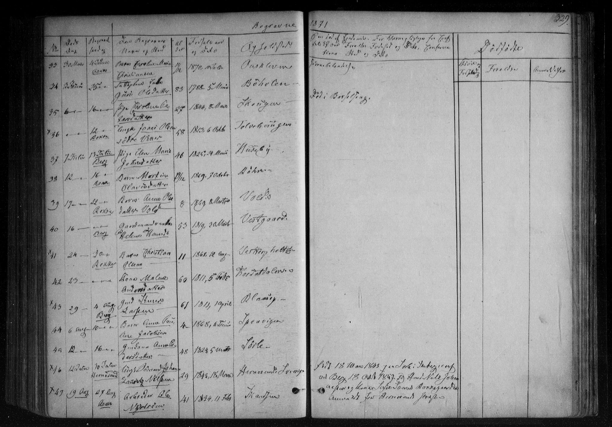 Berg prestekontor Kirkebøker, AV/SAO-A-10902/F/Fa/L0005: Parish register (official) no. I 5, 1861-1877, p. 329