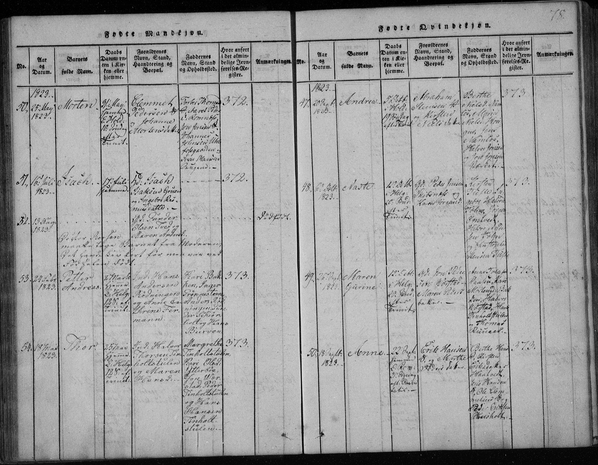Holla kirkebøker, SAKO/A-272/F/Fa/L0003: Parish register (official) no. 3, 1815-1830, p. 78