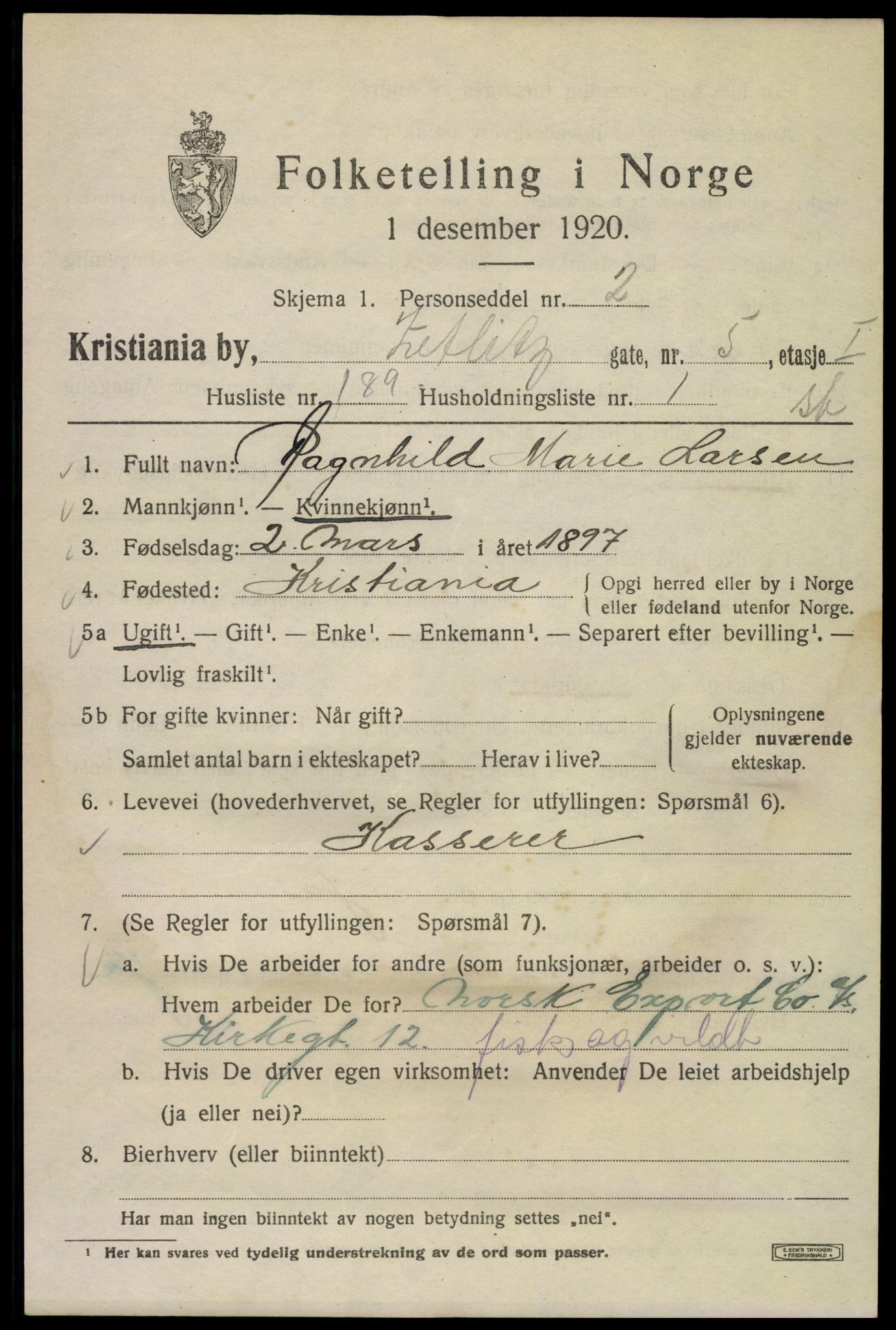 SAO, 1920 census for Kristiania, 1920, p. 654663