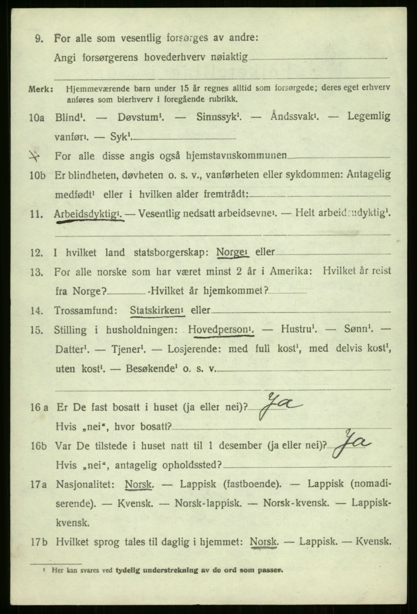 SATØ, 1920 census for Trondenes, 1920, p. 9966