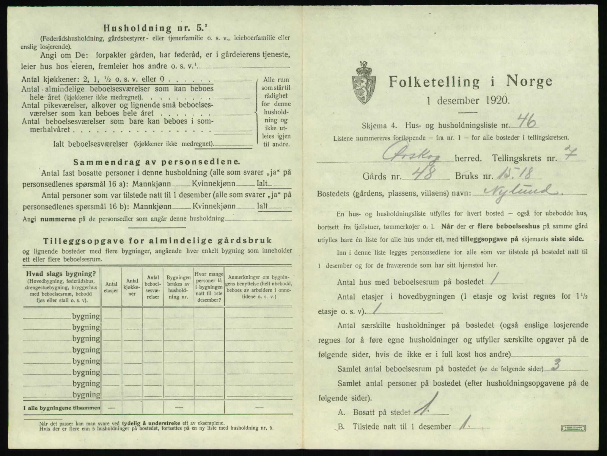 SAT, 1920 census for Ørskog, 1920, p. 626