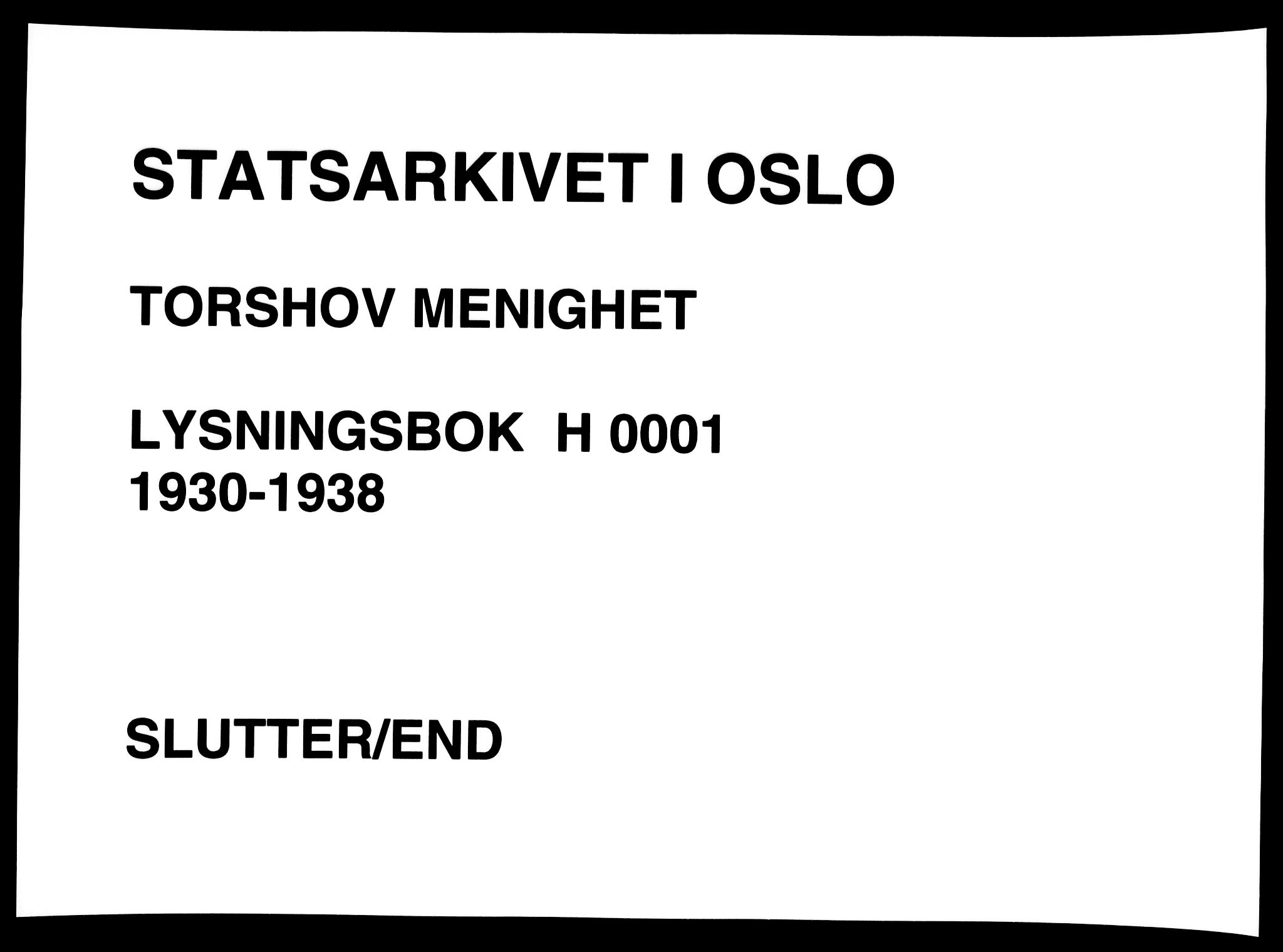 Torshov prestekontor Kirkebøker, SAO/A-10238a/H/Ha/L0001: Banns register no. 1, 1930-1938