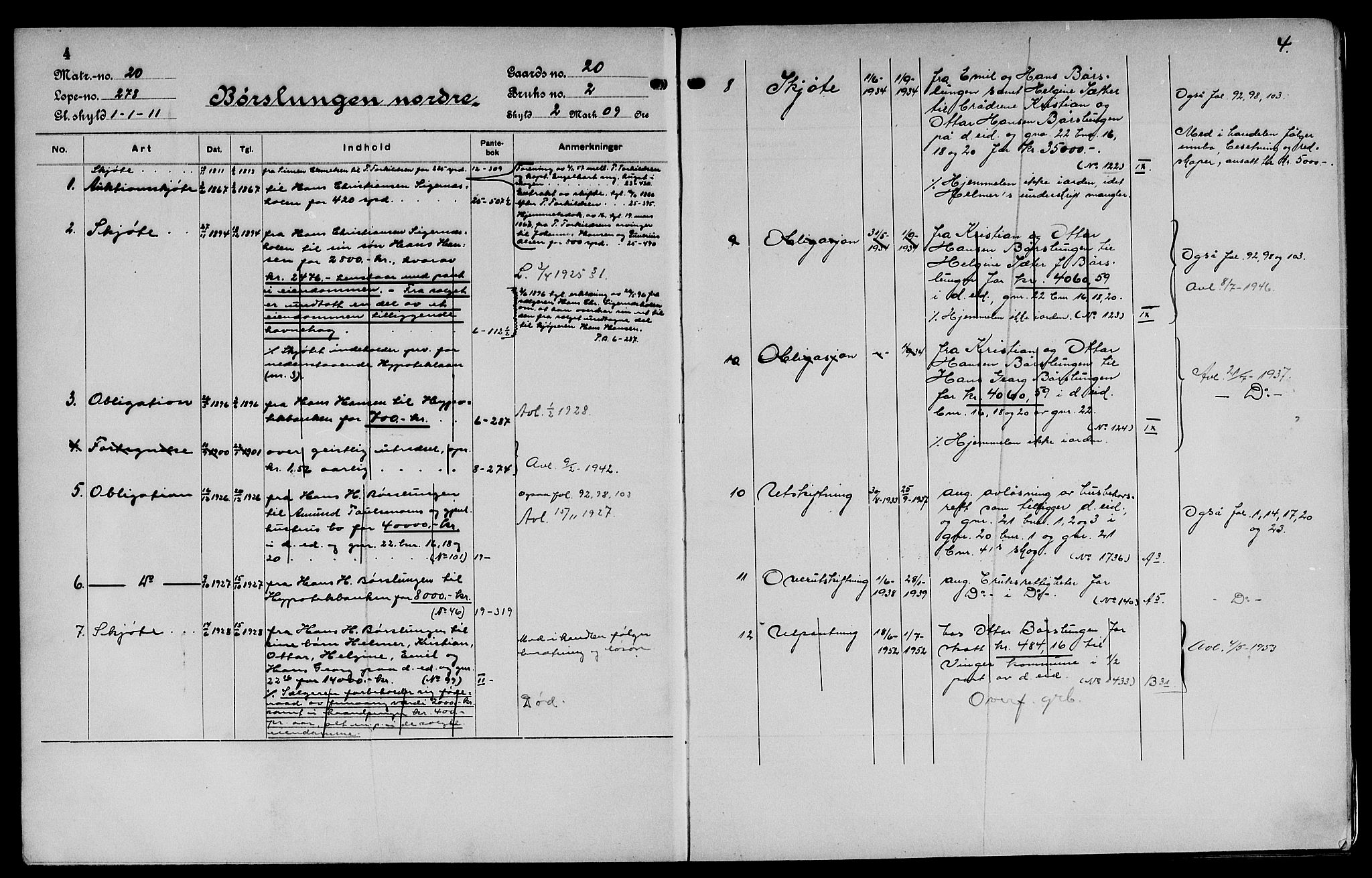 Vinger og Odal sorenskriveri, SAH/TING-022/H/Ha/Hac/Hacc/L0004: Mortgage register no. 3.4, 1923, p. 4