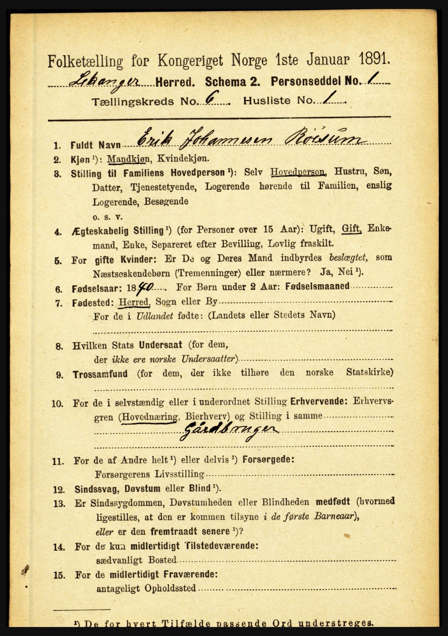 RA, 1891 census for 1419 Leikanger, 1891, p. 1118