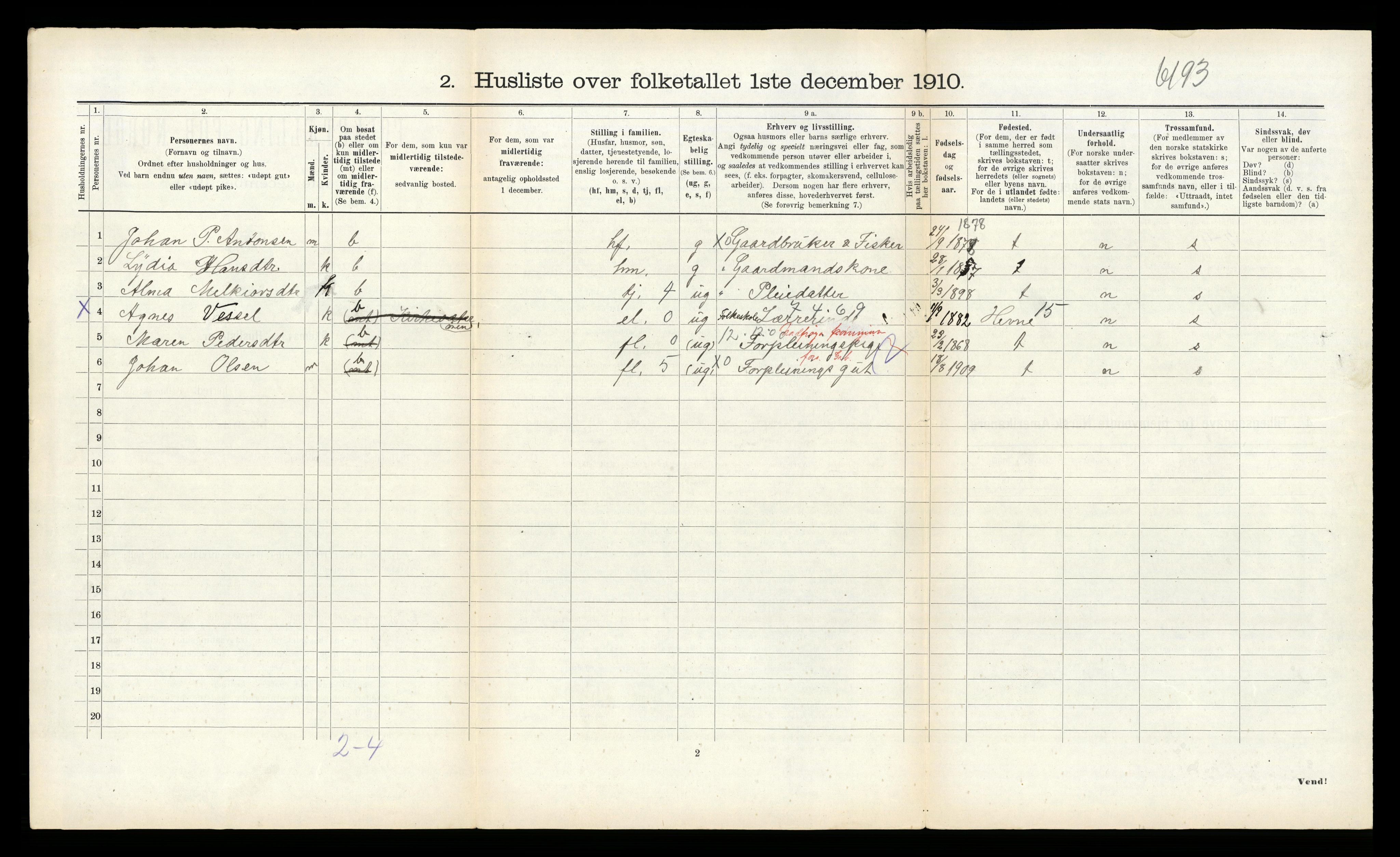 RA, 1910 census for Nord-Frøya, 1910, p. 103