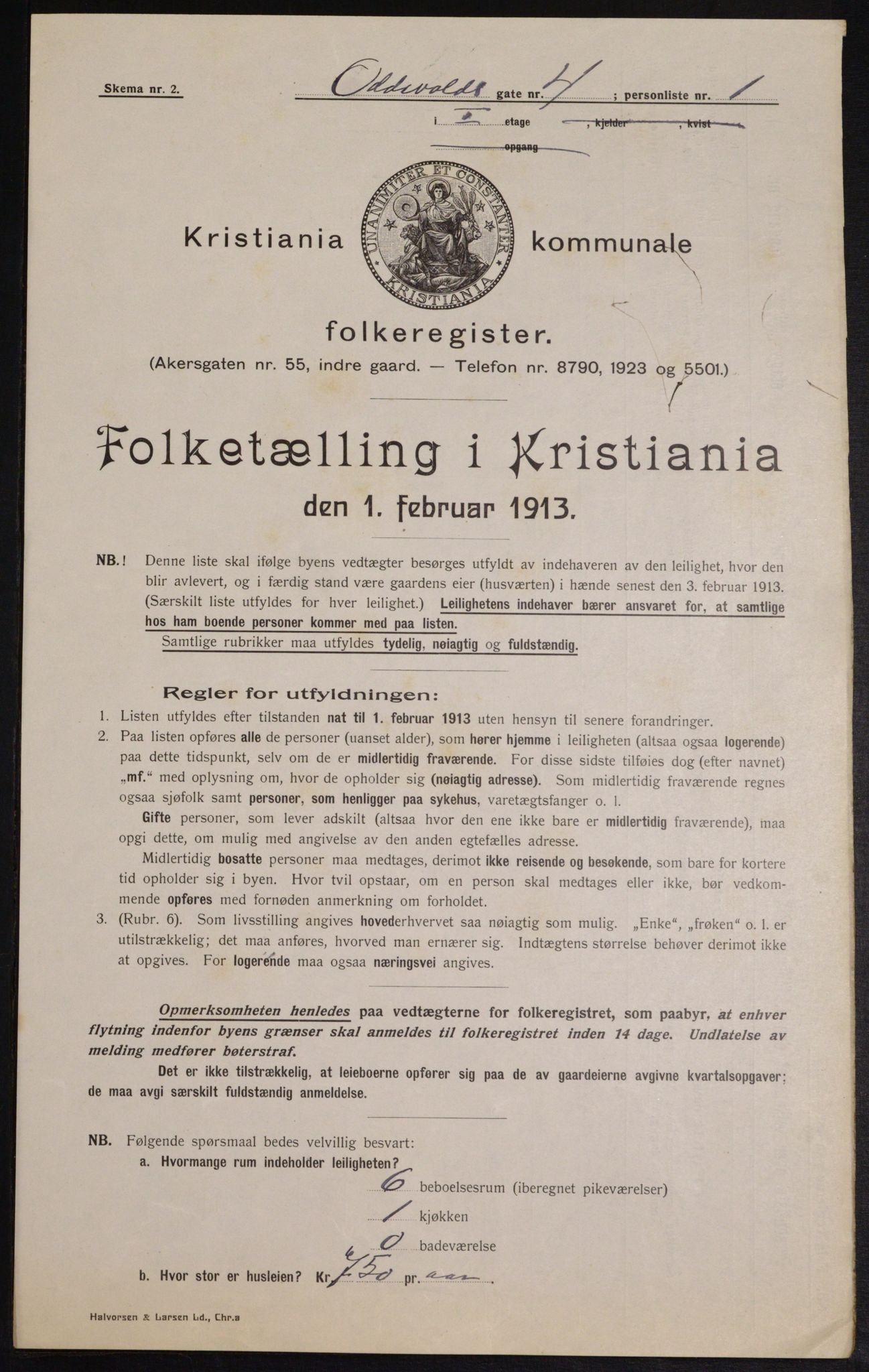 OBA, Municipal Census 1913 for Kristiania, 1913, p. 74576