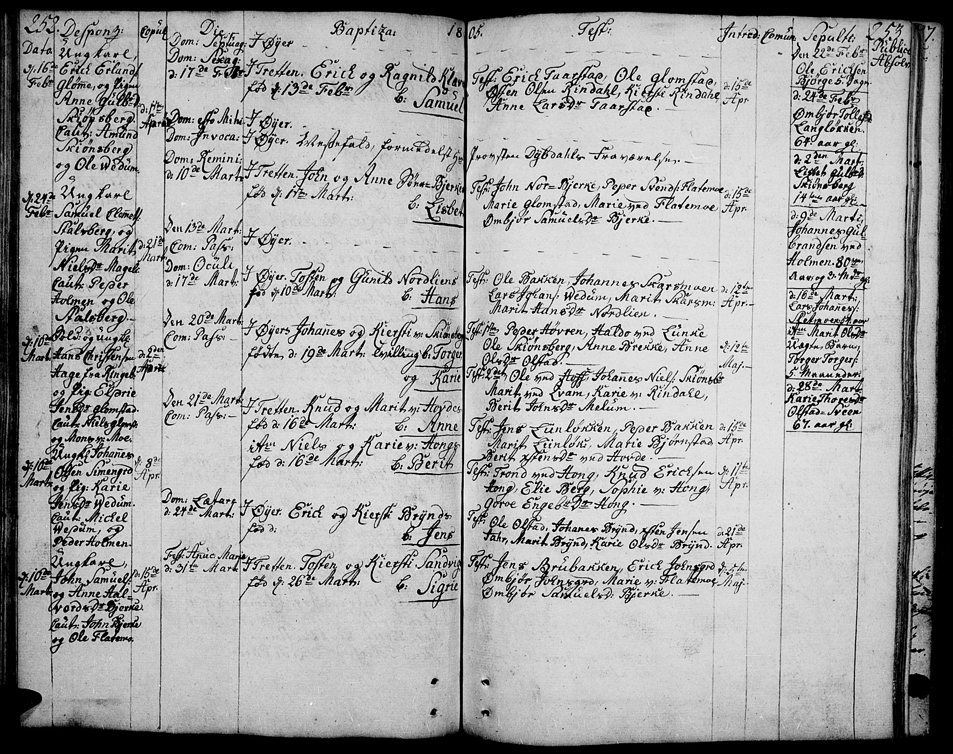 Øyer prestekontor, SAH/PREST-084/H/Ha/Haa/L0003: Parish register (official) no. 3, 1784-1824, p. 252-253