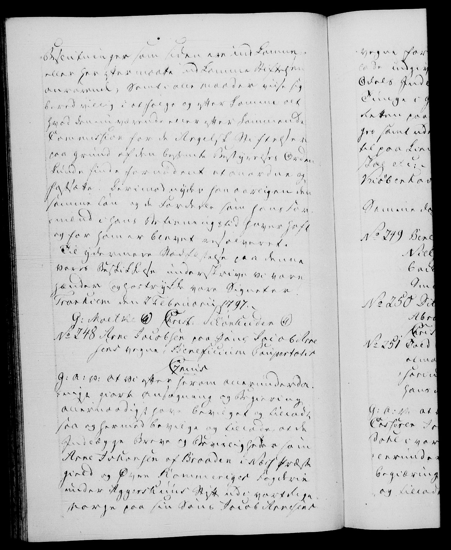 Danske Kanselli 1572-1799, AV/RA-EA-3023/F/Fc/Fca/Fcaa/L0057: Norske registre, 1797, p. 153b