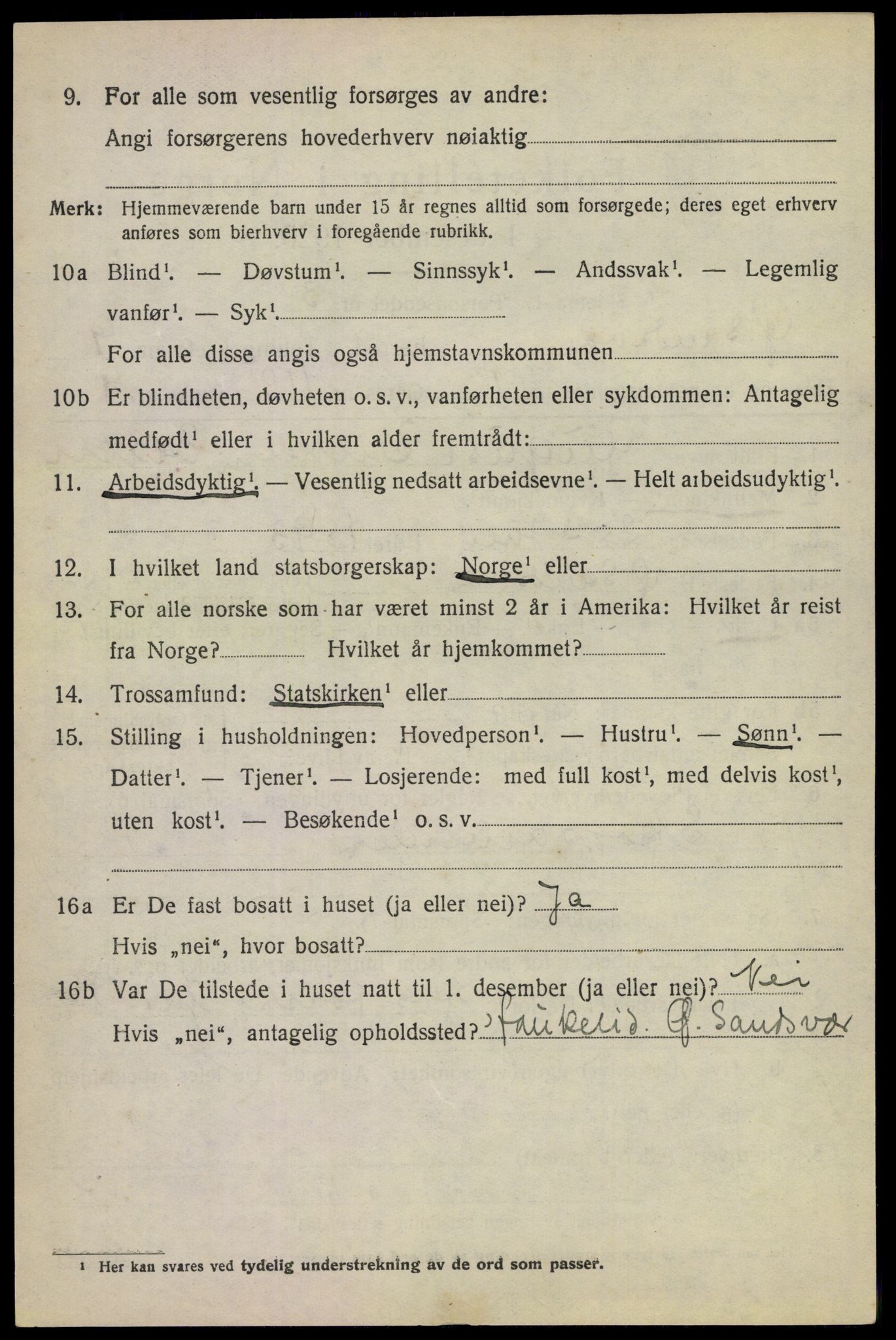 SAKO, 1920 census for Øvre Sandsvær, 1920, p. 4695