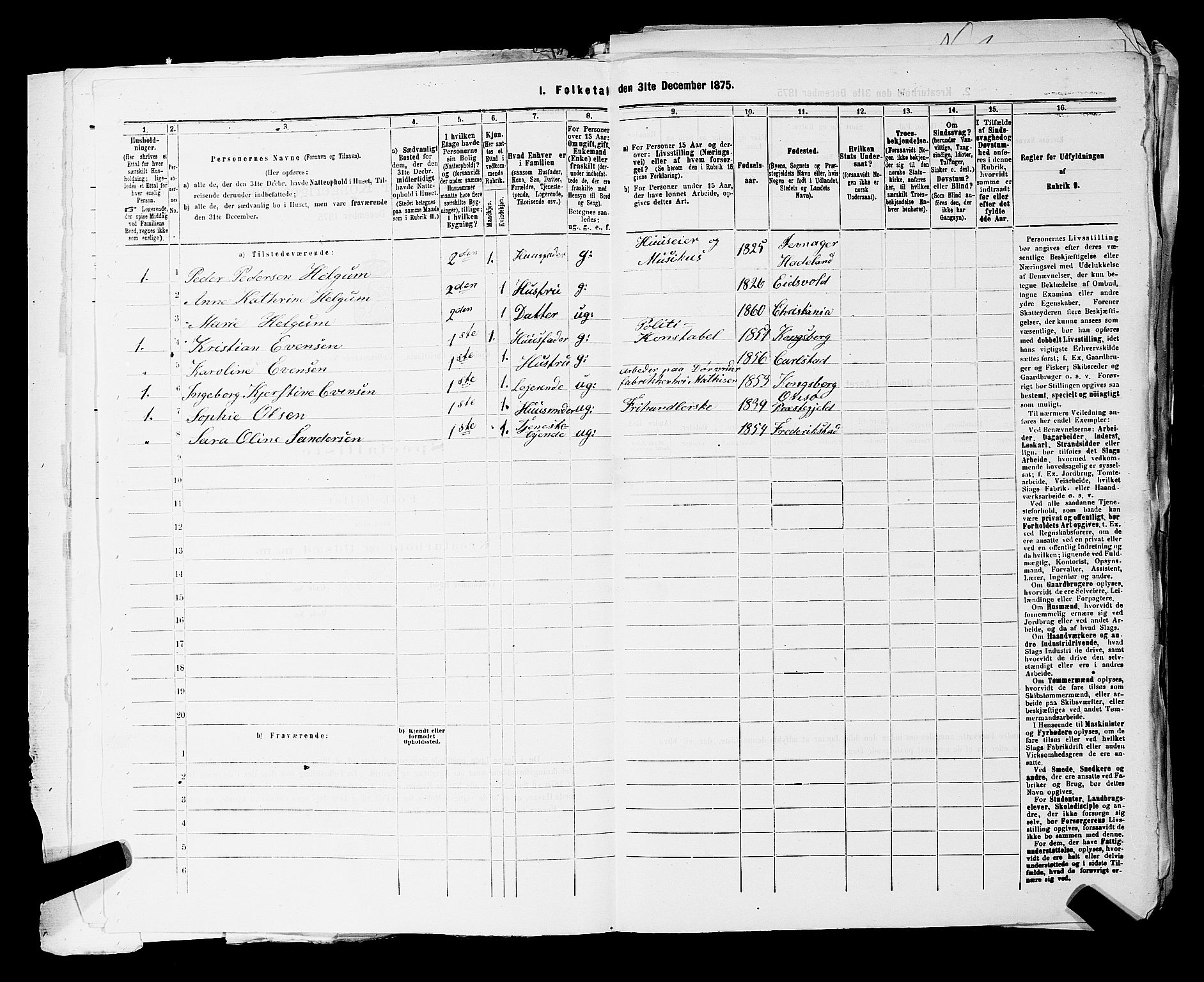 RA, 1875 census for 0301 Kristiania, 1875, p. 7958