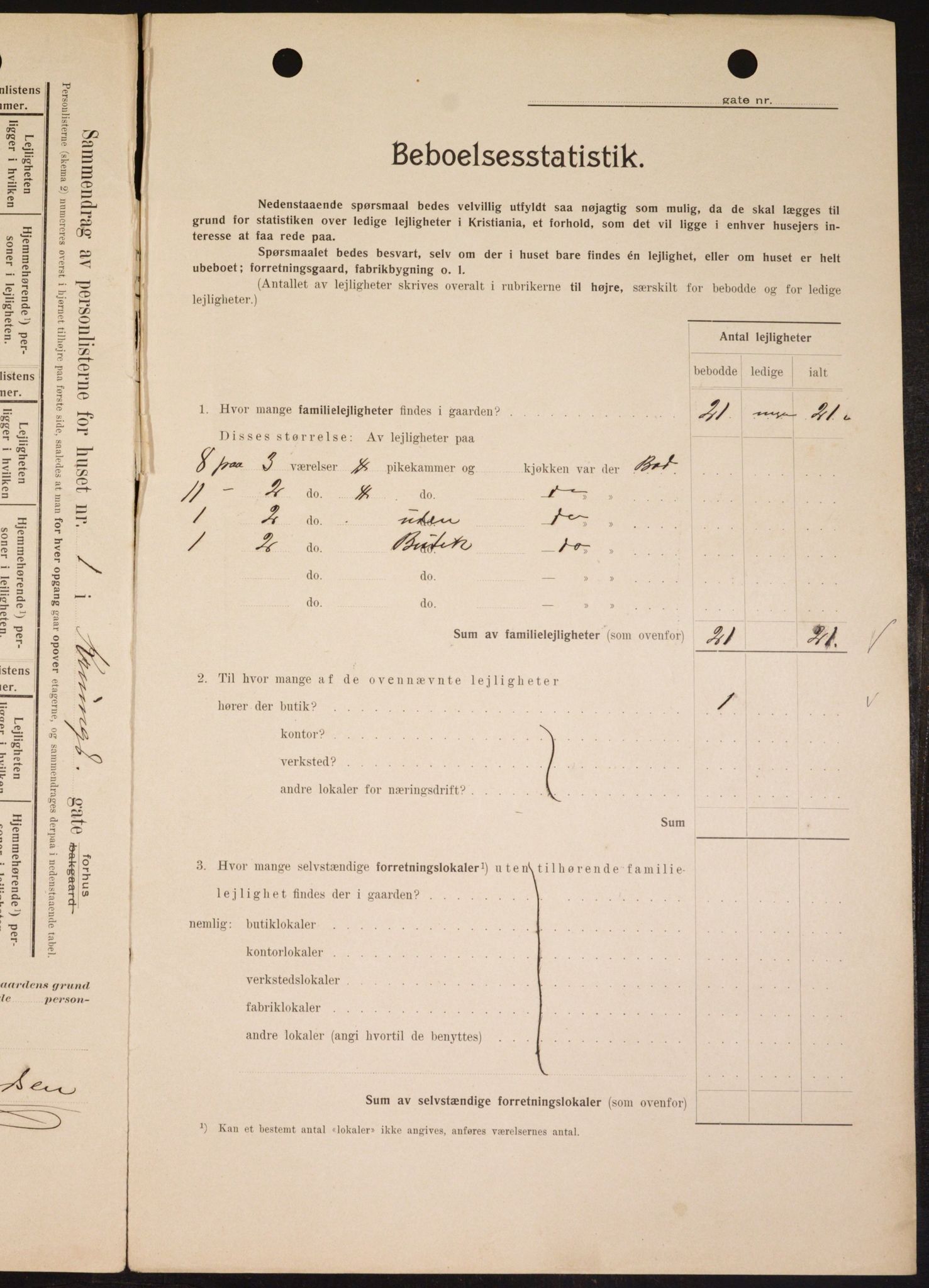 OBA, Municipal Census 1909 for Kristiania, 1909, p. 50190