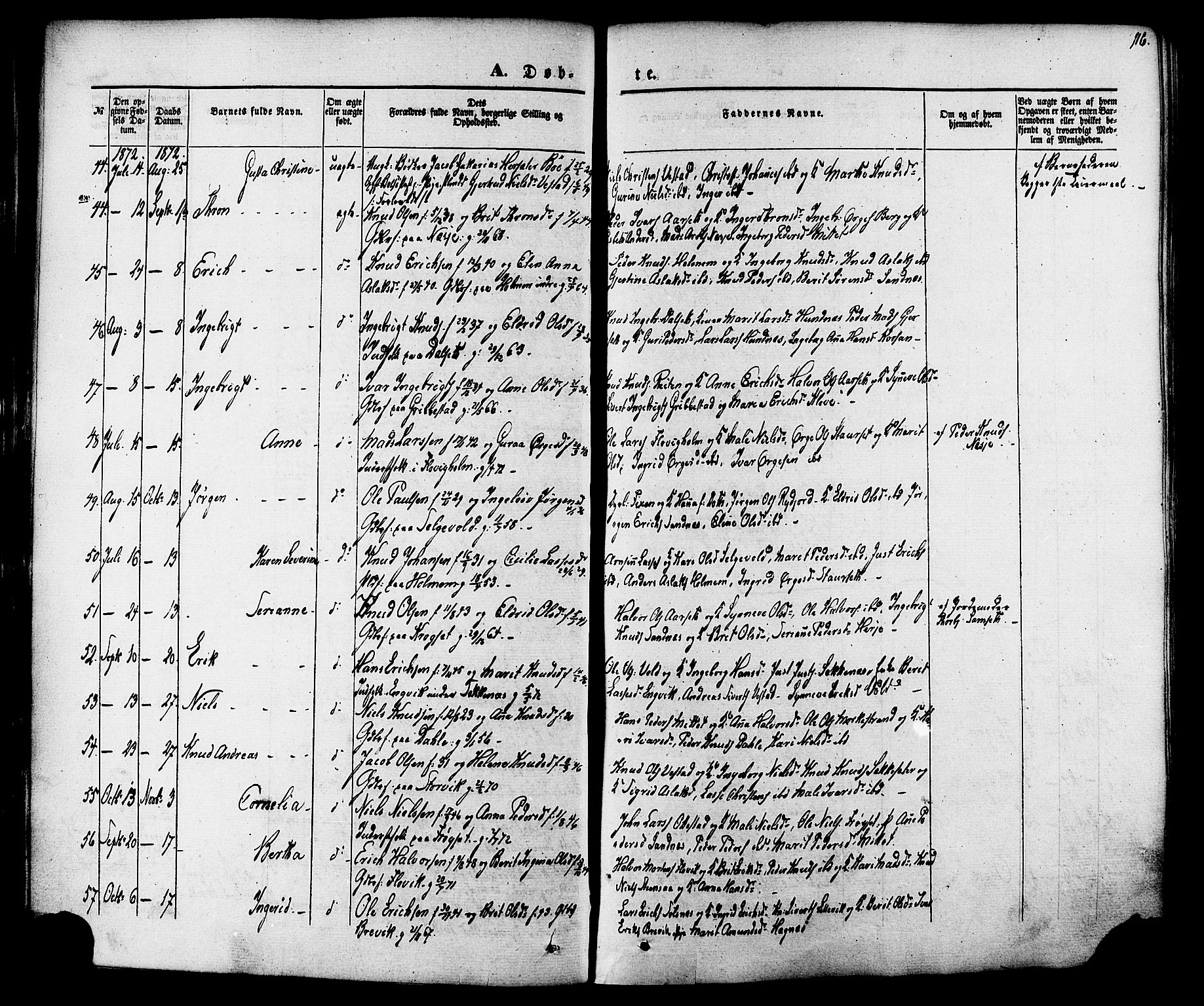 Ministerialprotokoller, klokkerbøker og fødselsregistre - Møre og Romsdal, AV/SAT-A-1454/547/L0603: Parish register (official) no. 547A05, 1846-1877, p. 116