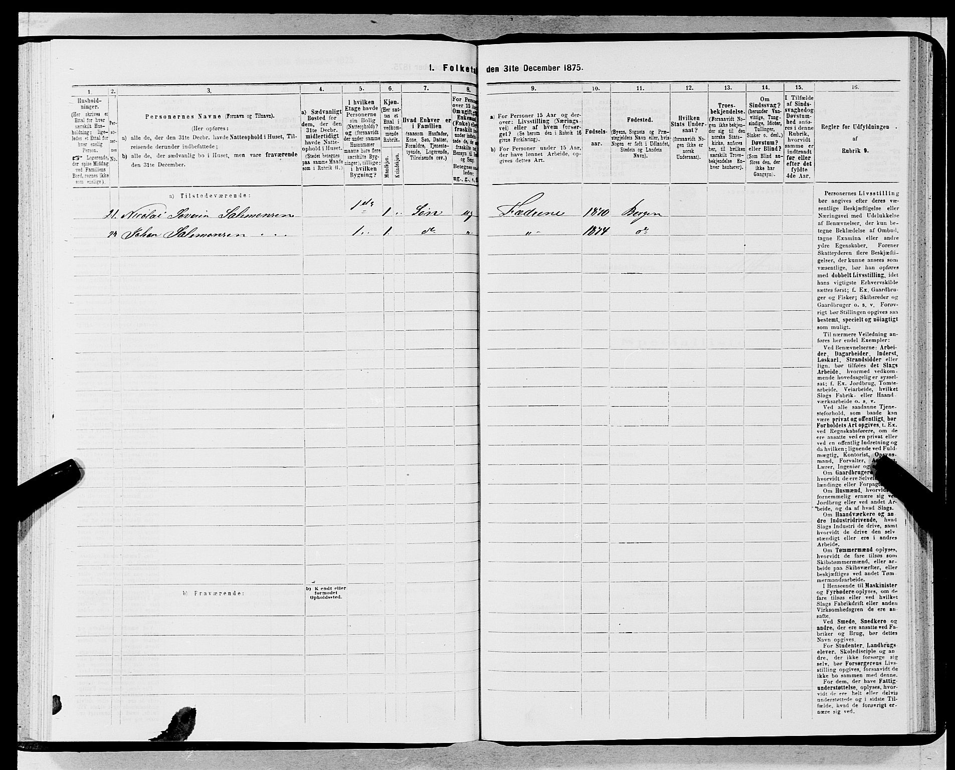 SAB, 1875 census for 1301 Bergen, 1875, p. 5810