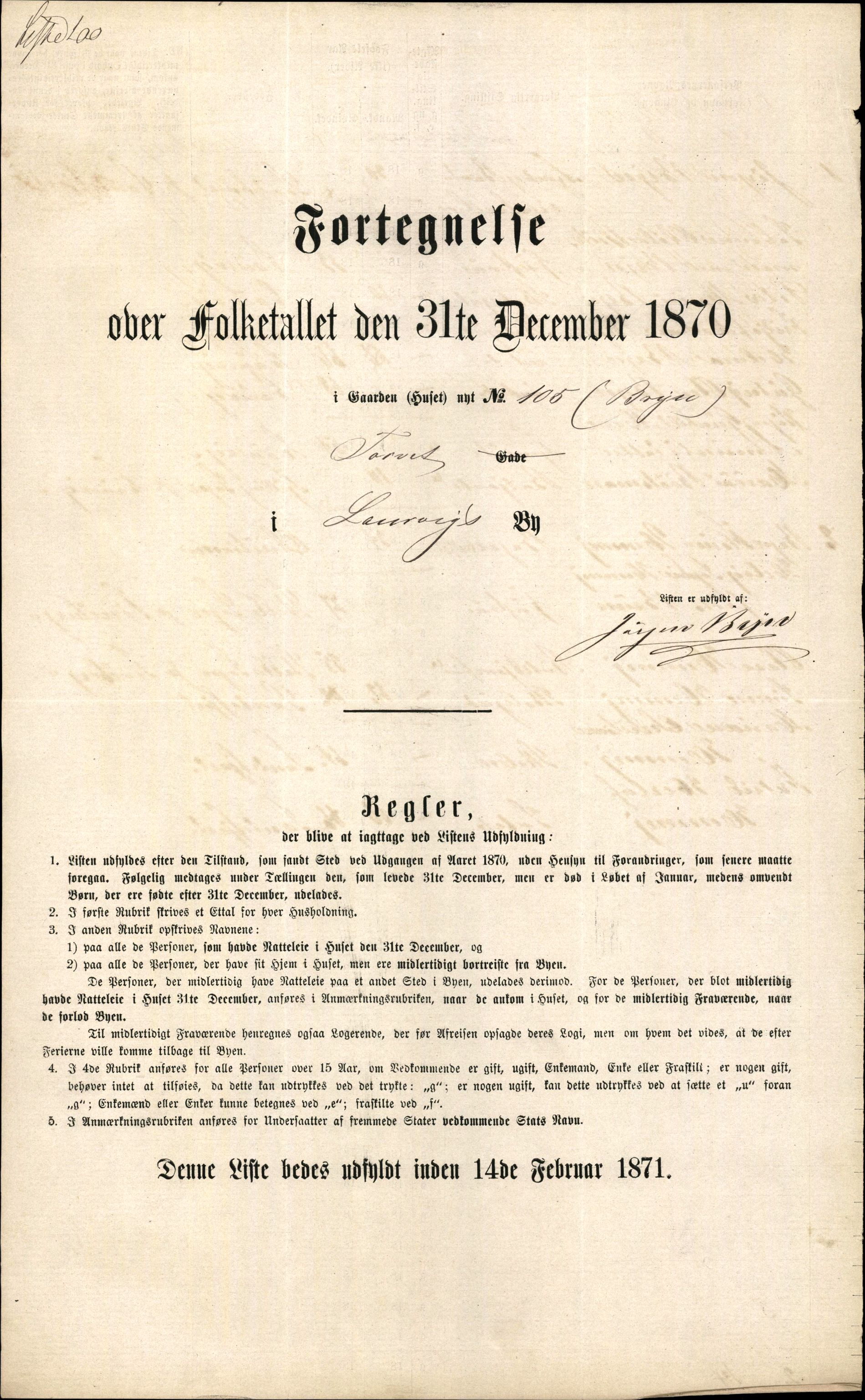 RA, 1870 census for 0707 Larvik, 1870, p. 217