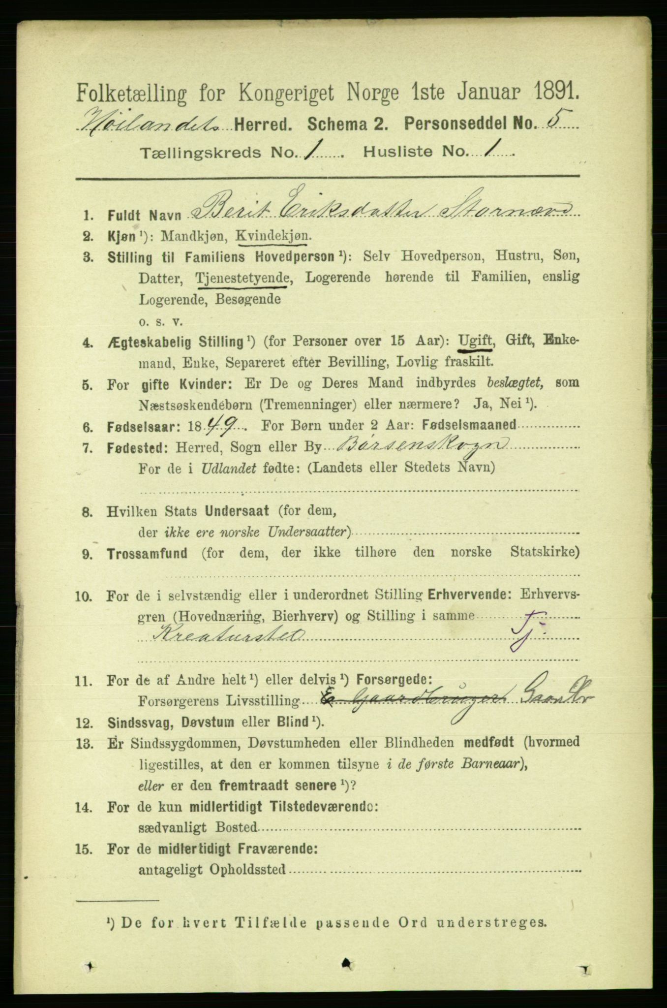 RA, 1891 census for 1651 Hølonda, 1891, p. 129