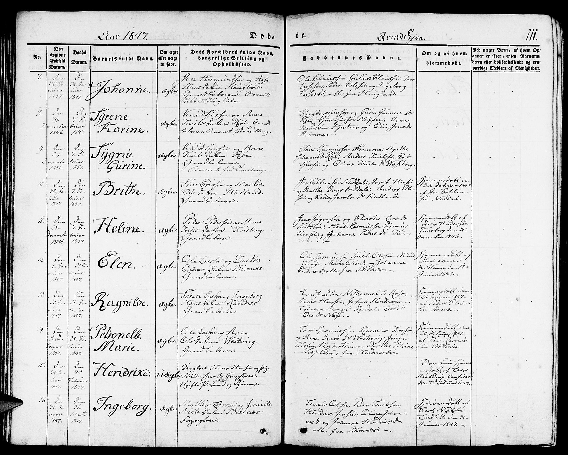 Gulen sokneprestembete, SAB/A-80201/H/Haa/Haaa/L0020: Parish register (official) no. A 20, 1837-1847, p. 111