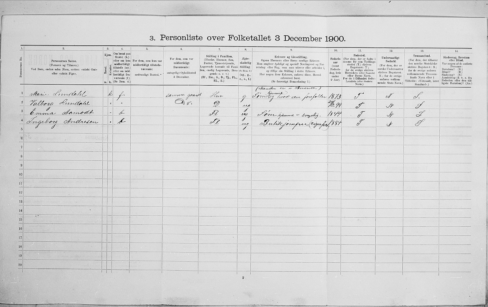 SAO, 1900 census for Kristiania, 1900, p. 67849