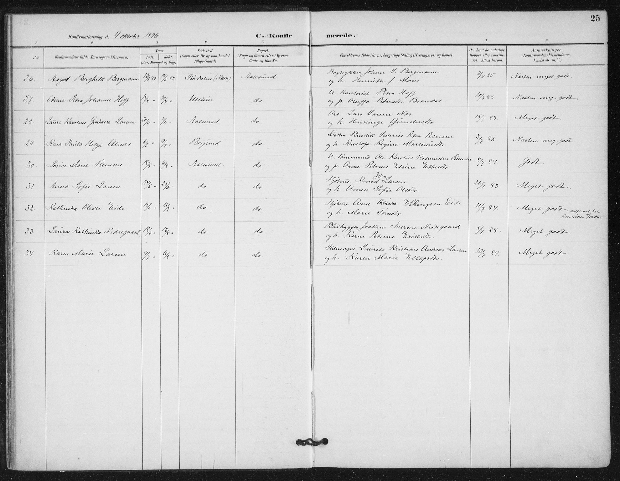 Ministerialprotokoller, klokkerbøker og fødselsregistre - Møre og Romsdal, AV/SAT-A-1454/529/L0457: Parish register (official) no. 529A07, 1894-1903, p. 25