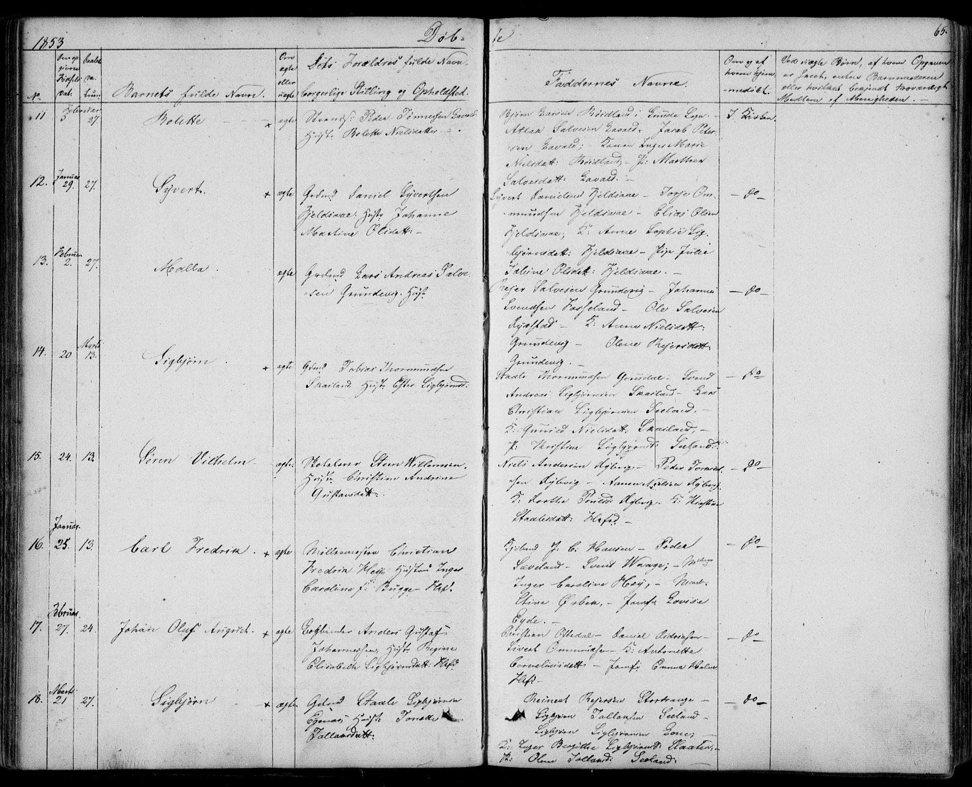 Flekkefjord sokneprestkontor, AV/SAK-1111-0012/F/Fb/Fbc/L0005: Parish register (copy) no. B 5, 1846-1866, p. 65