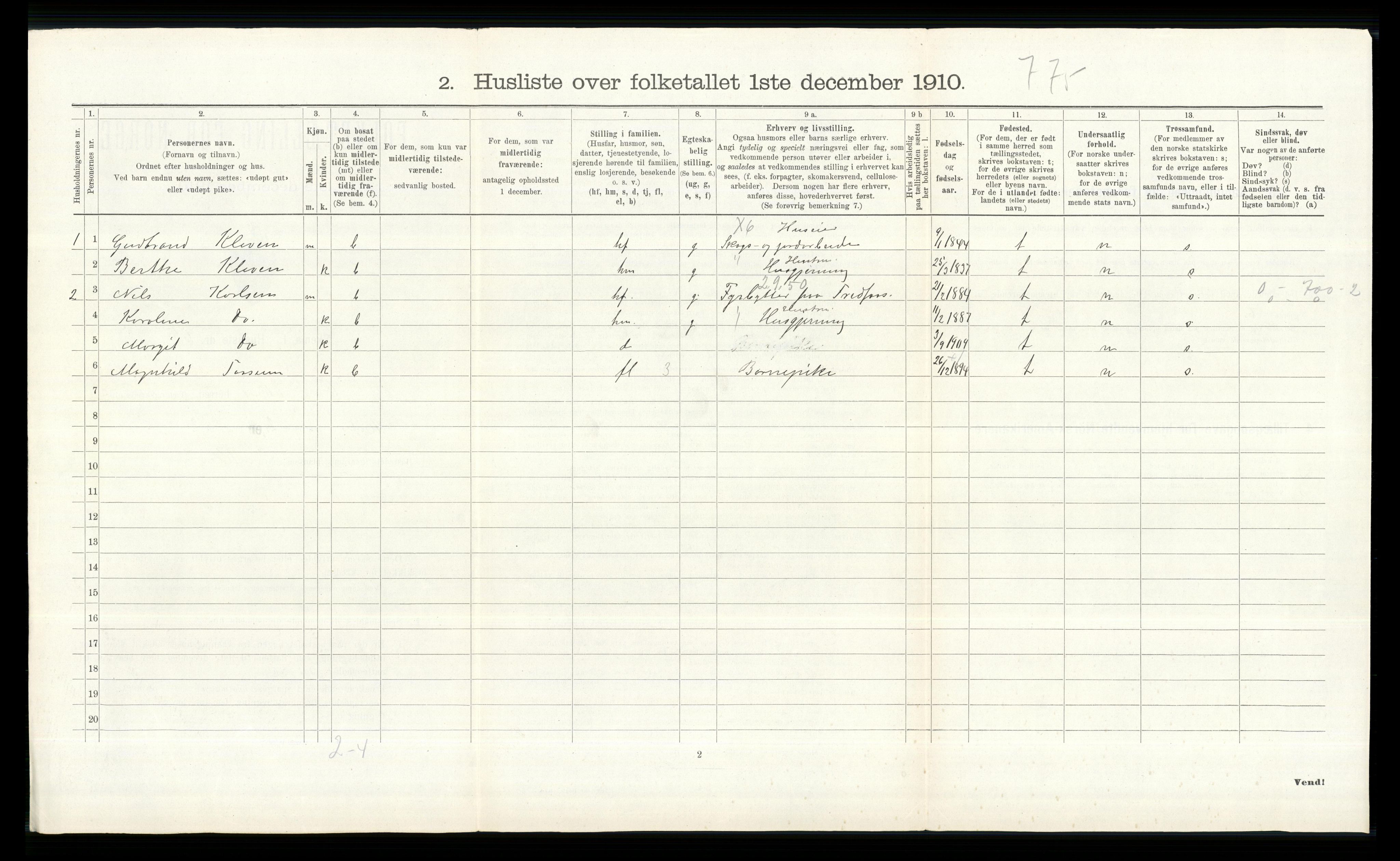 RA, 1910 census for Øvre Eiker, 1910, p. 360