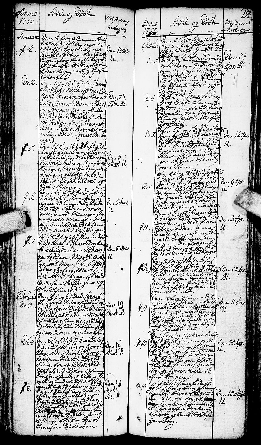 Aurskog prestekontor Kirkebøker, SAO/A-10304a/F/Fa/L0002: Parish register (official) no. I 2, 1735-1766, p. 154