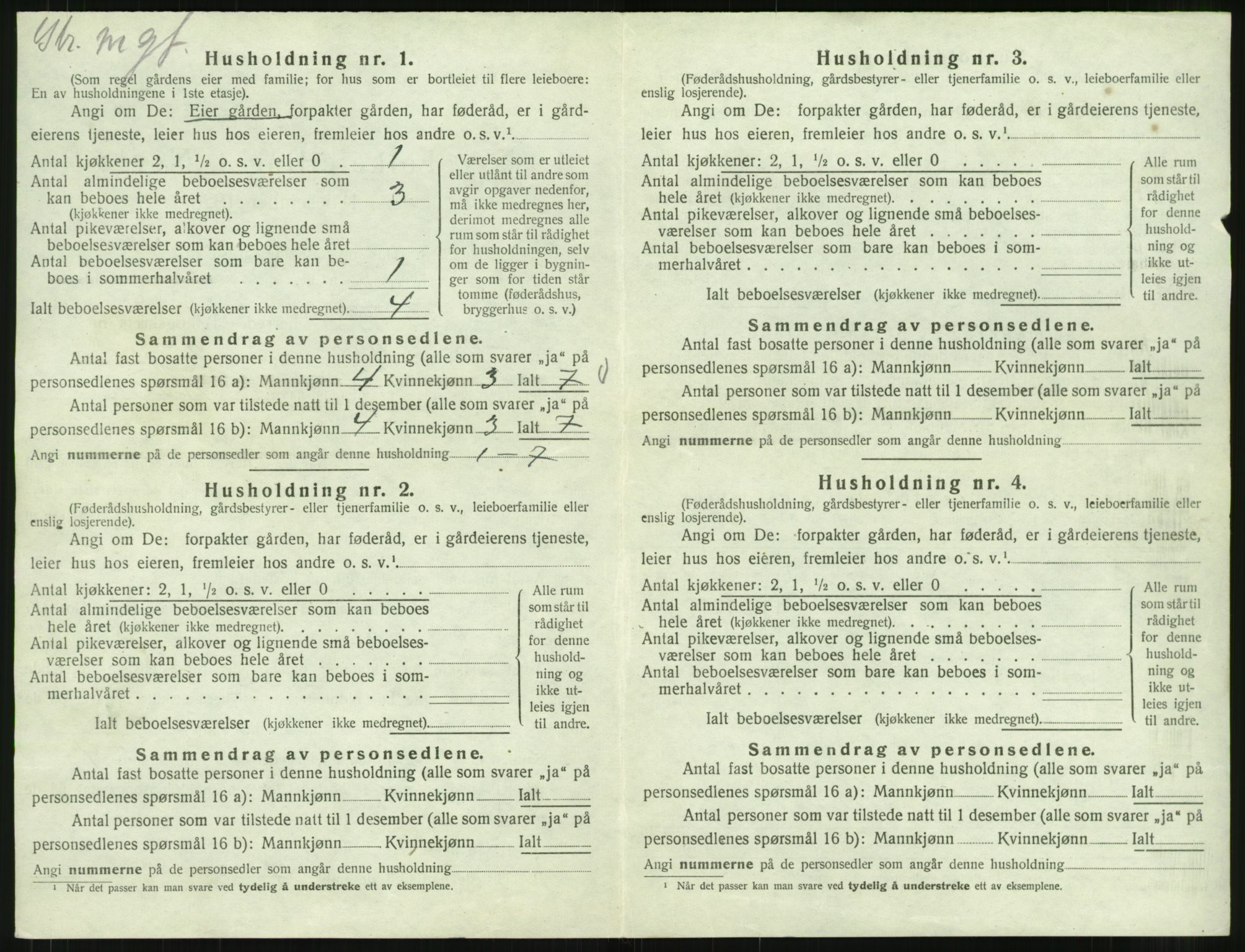 SAT, 1920 census for Kornstad, 1920, p. 126