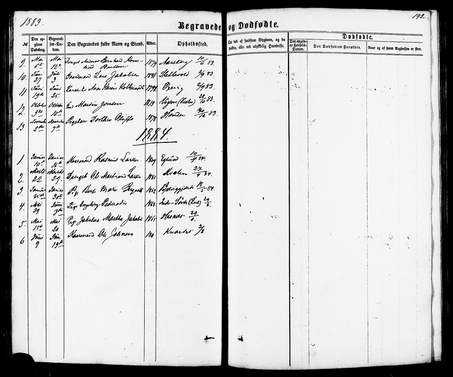 Ministerialprotokoller, klokkerbøker og fødselsregistre - Møre og Romsdal, SAT/A-1454/504/L0055: Parish register (official) no. 504A02, 1861-1884, p. 192