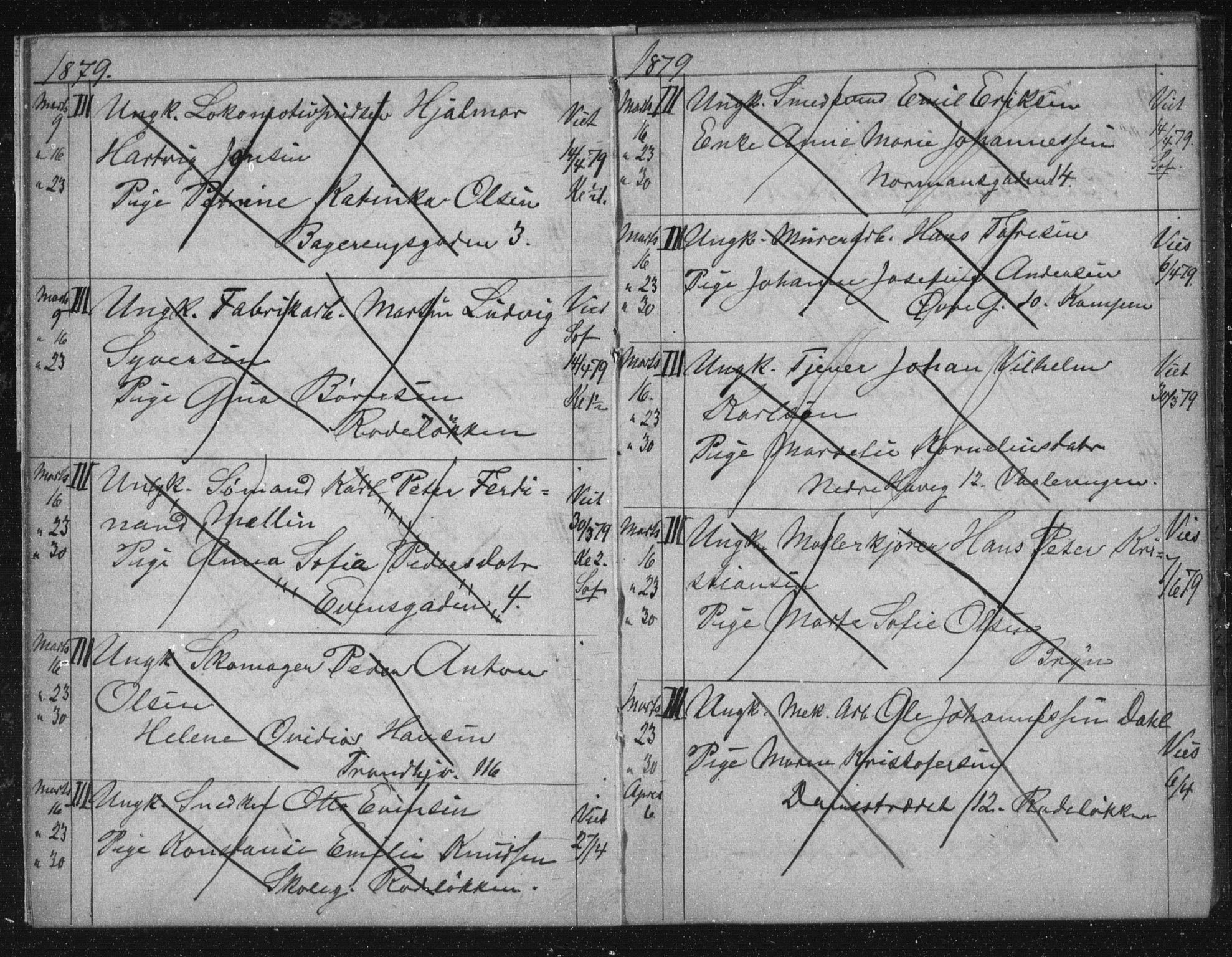 Østre Aker prestekontor Kirkebøker, AV/SAO-A-10840/H/Ha/L0005: Banns register no. I 5, 1879-1899