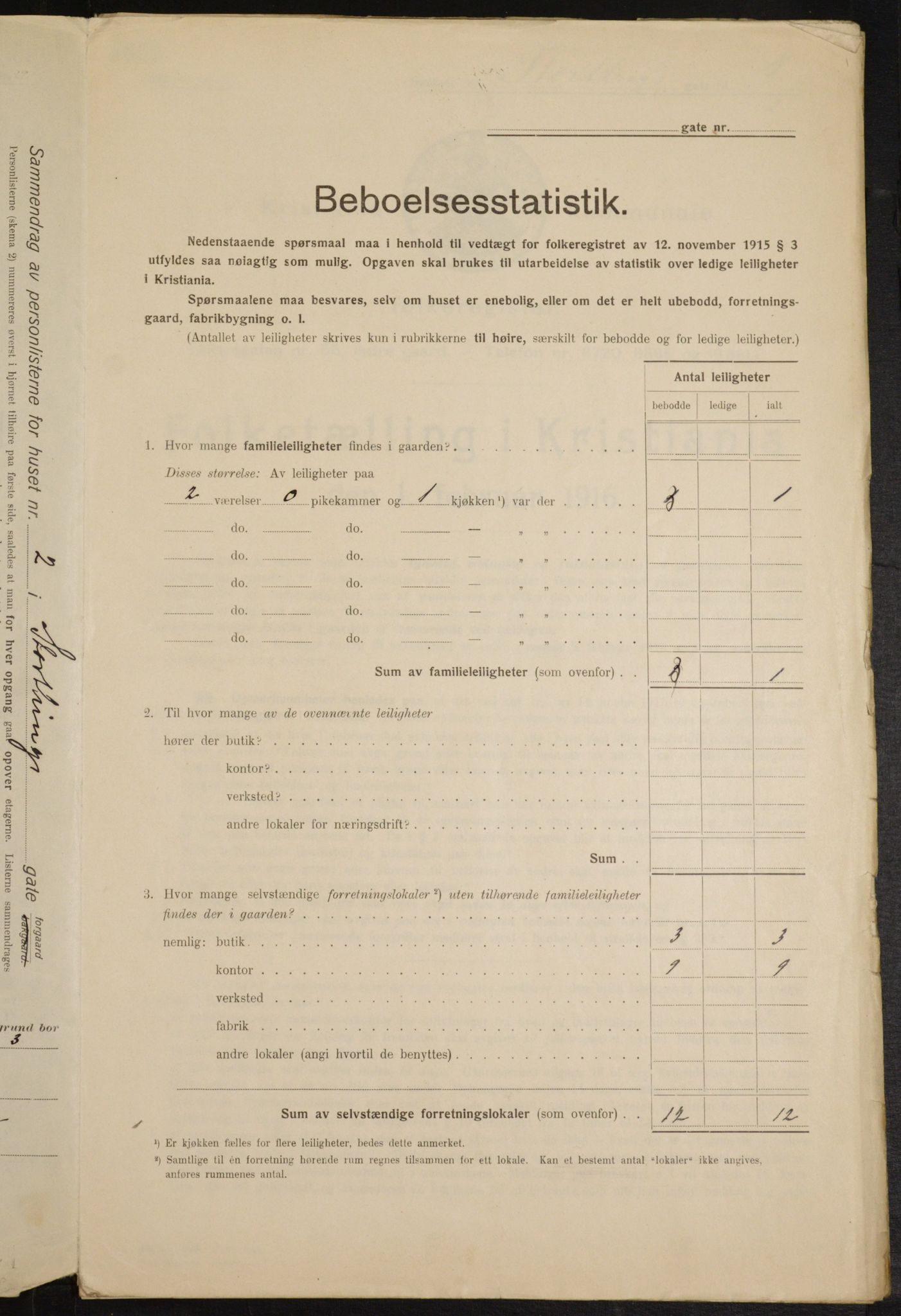 OBA, Municipal Census 1916 for Kristiania, 1916, p. 106274