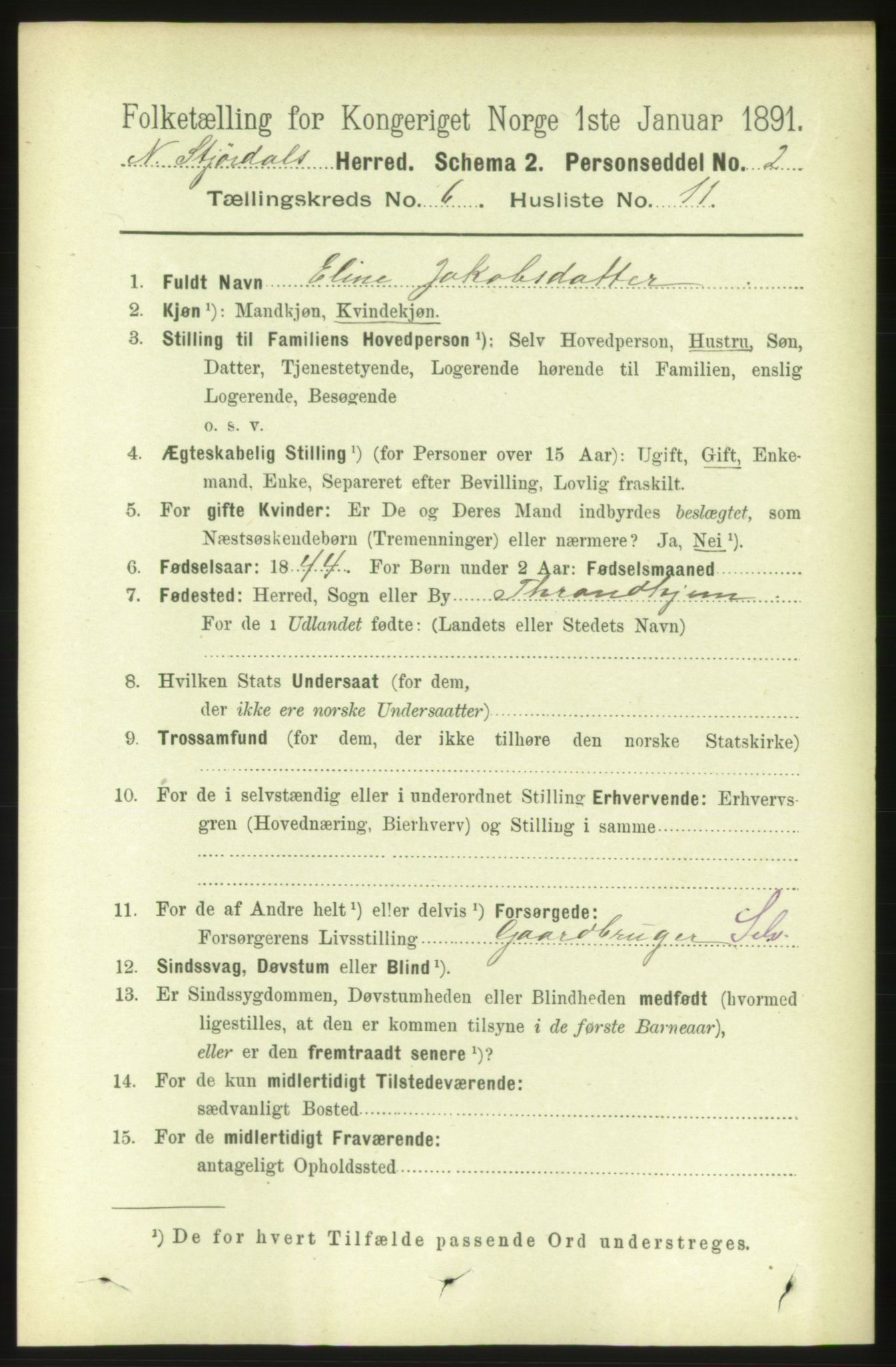 RA, 1891 census for 1714 Nedre Stjørdal, 1891, p. 2638