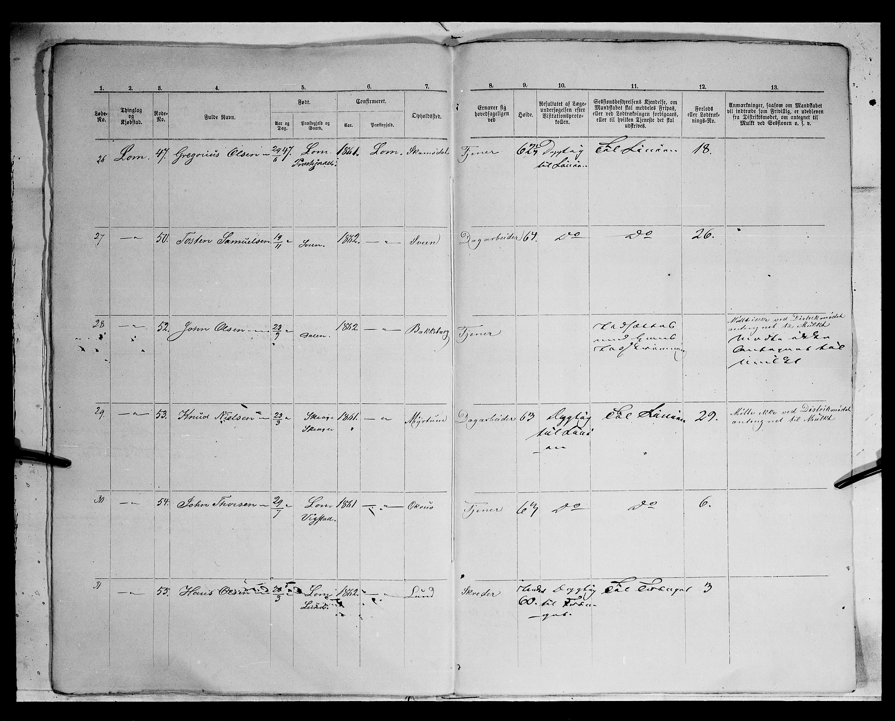 Fylkesmannen i Oppland, SAH/FYO-002/1/K/Kg/L1175: Heidal, Sel, Vågå, Lom og Skjåk, 1860-1879, p. 278