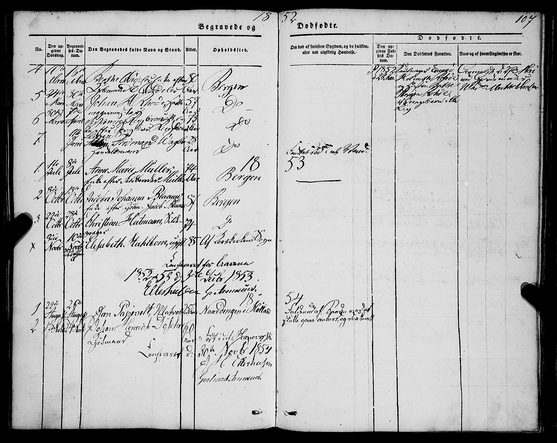 Mariakirken Sokneprestembete, SAB/A-76901/H/Haa/L0006: Parish register (official) no. A 6, 1846-1877, p. 107