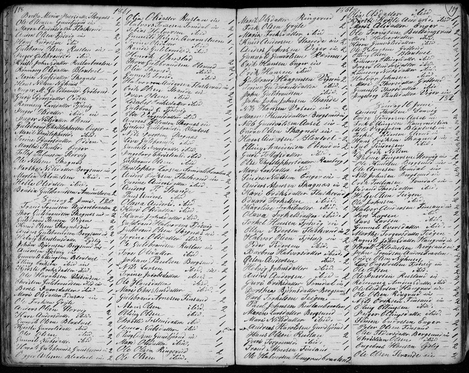 Ådal kirkebøker, SAKO/A-248/G/Ga/L0002: Parish register (copy) no. I 2, 1840-1861, p. 118-119