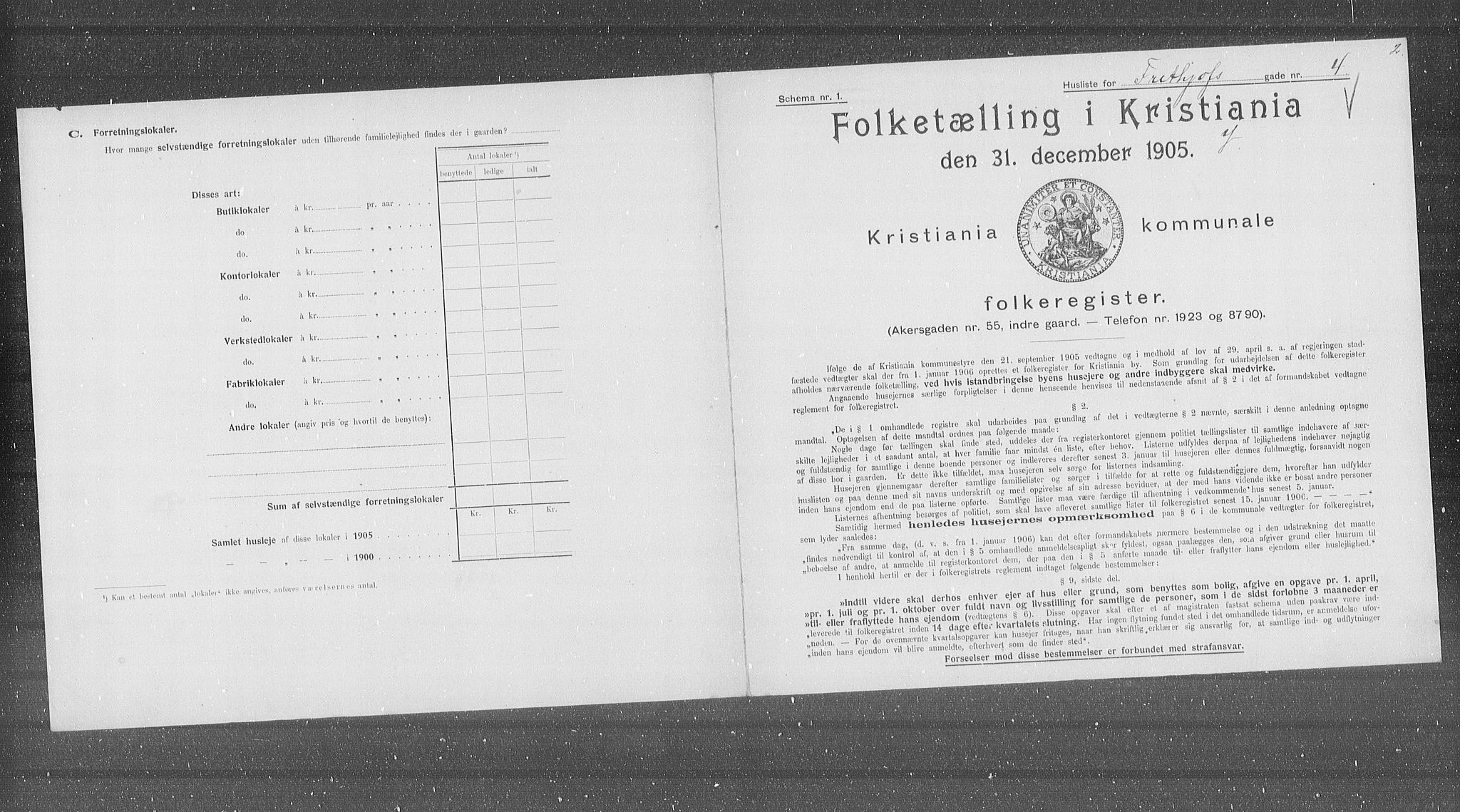 OBA, Municipal Census 1905 for Kristiania, 1905, p. 13953