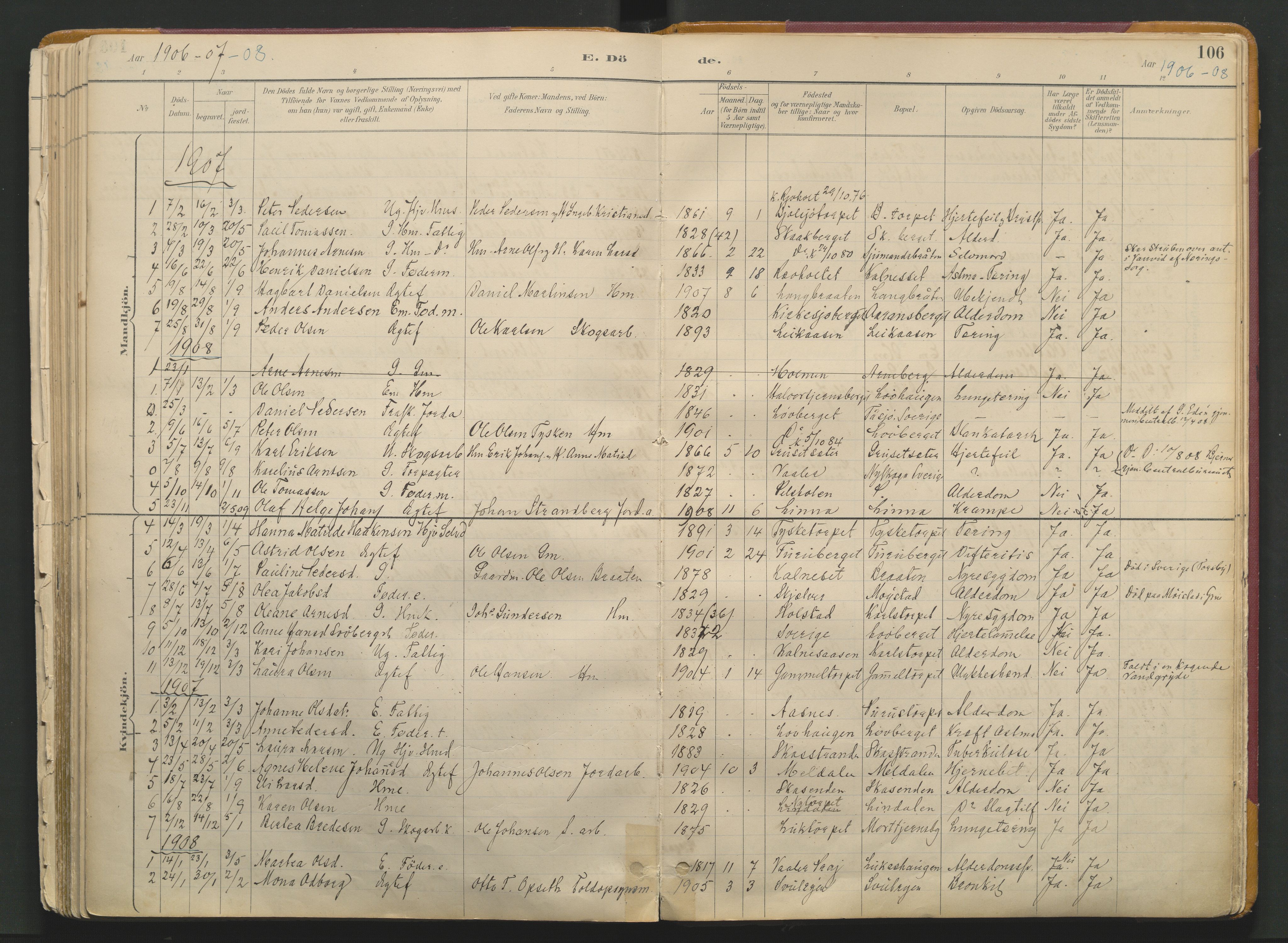 Grue prestekontor, SAH/PREST-036/H/Ha/Haa/L0017: Parish register (official) no. 17, 1892-1936, p. 106