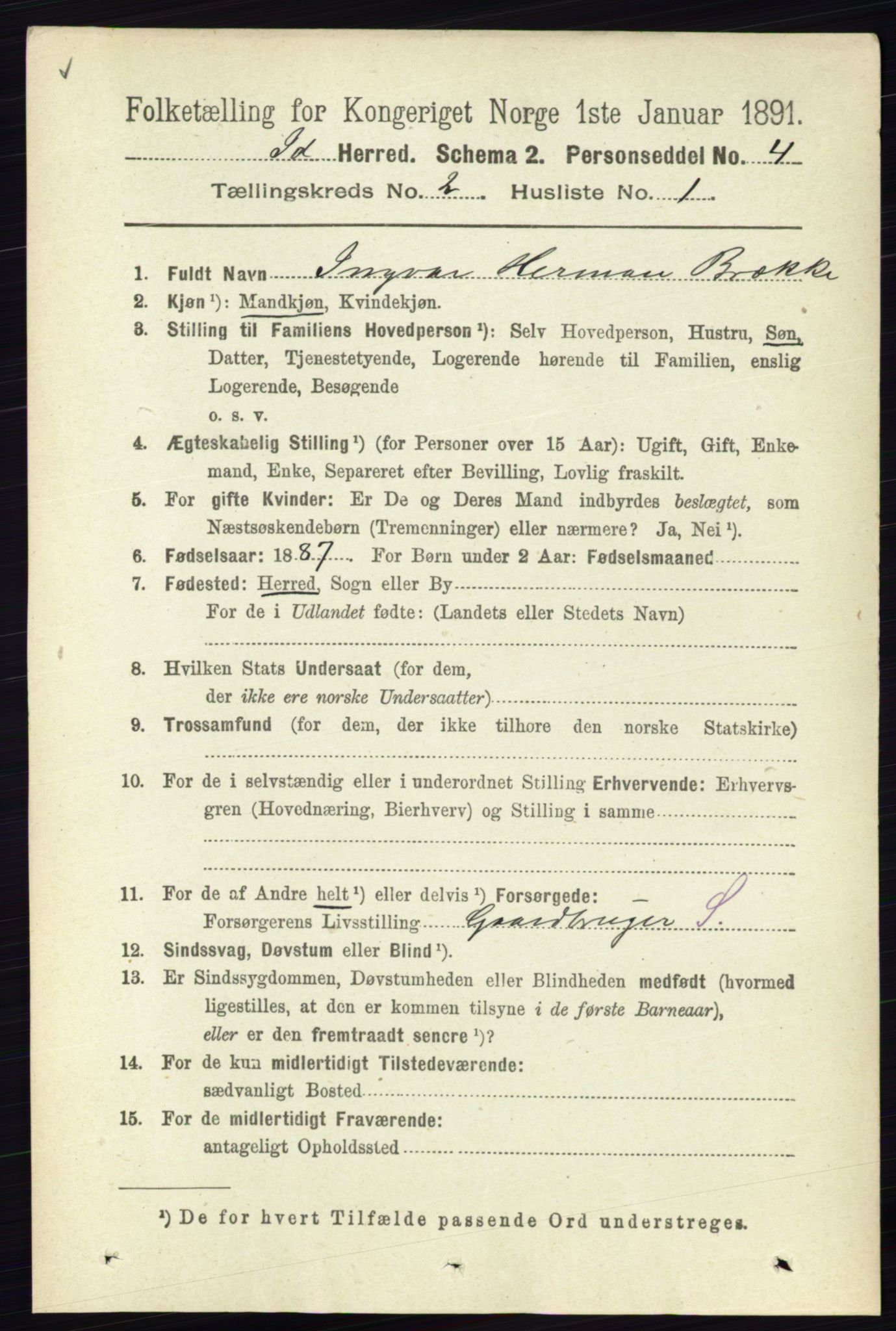 RA, 1891 census for 0117 Idd, 1891, p. 1183