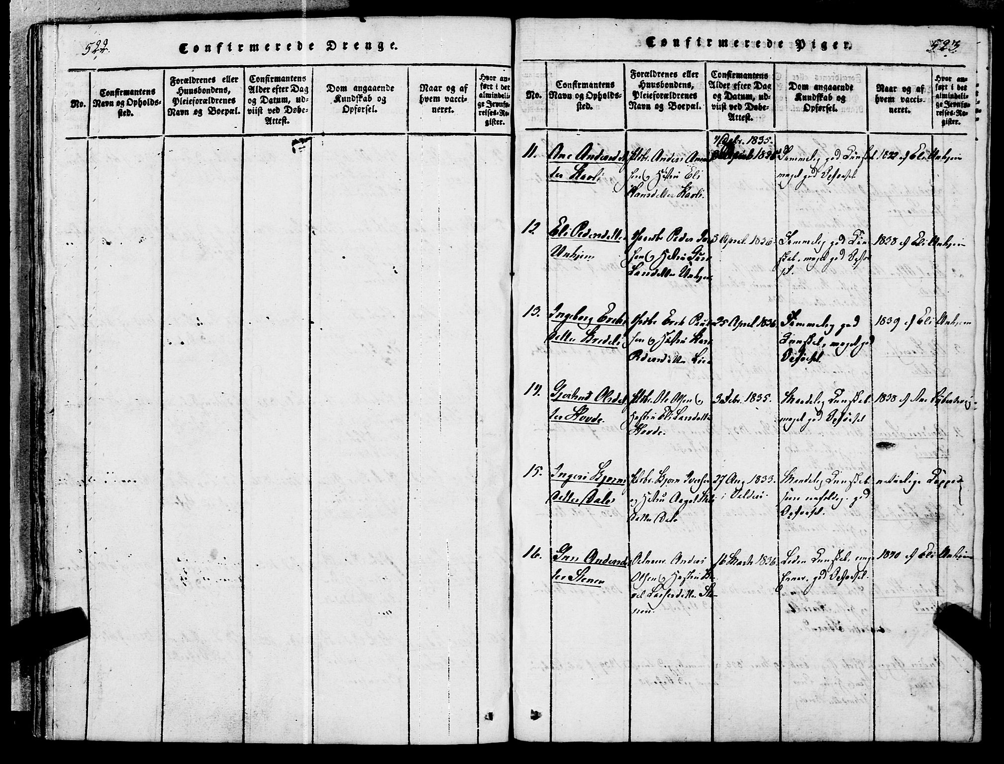 Ministerialprotokoller, klokkerbøker og fødselsregistre - Møre og Romsdal, AV/SAT-A-1454/545/L0585: Parish register (official) no. 545A01, 1818-1853, p. 522-523