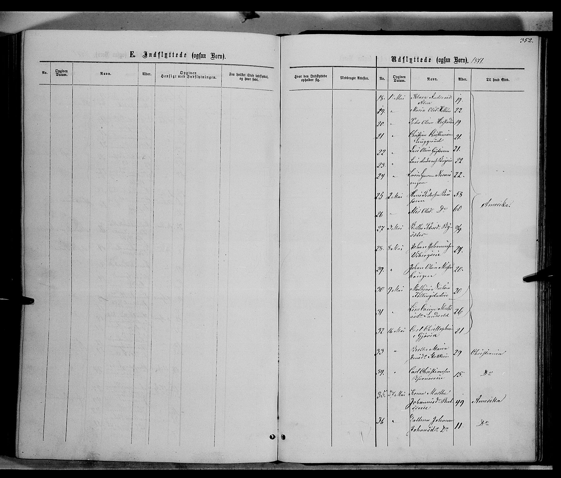 Vardal prestekontor, SAH/PREST-100/H/Ha/Hab/L0006: Parish register (copy) no. 6, 1869-1881, p. 352