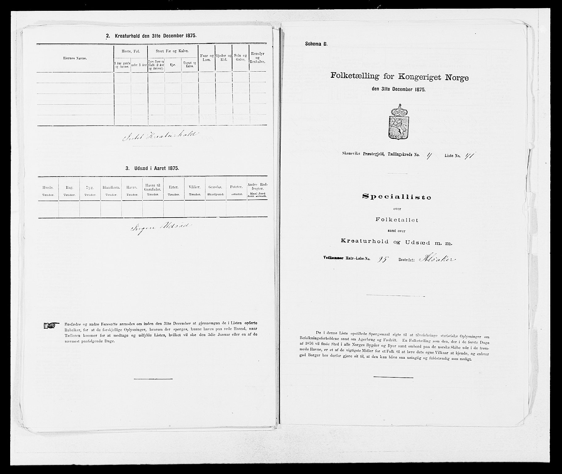 SAB, 1875 census for 1212P Skånevik, 1875, p. 446