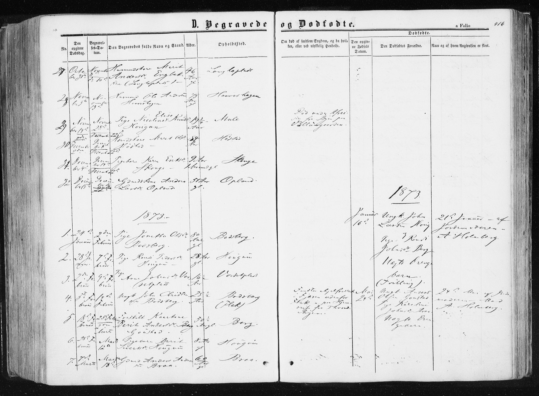 Ministerialprotokoller, klokkerbøker og fødselsregistre - Sør-Trøndelag, SAT/A-1456/612/L0377: Parish register (official) no. 612A09, 1859-1877, p. 416