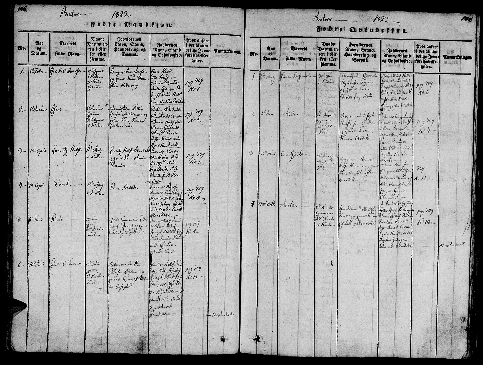 Ministerialprotokoller, klokkerbøker og fødselsregistre - Møre og Romsdal, AV/SAT-A-1454/581/L0934: Parish register (official) no. 581A03 /2, 1819-1827, p. 146-147