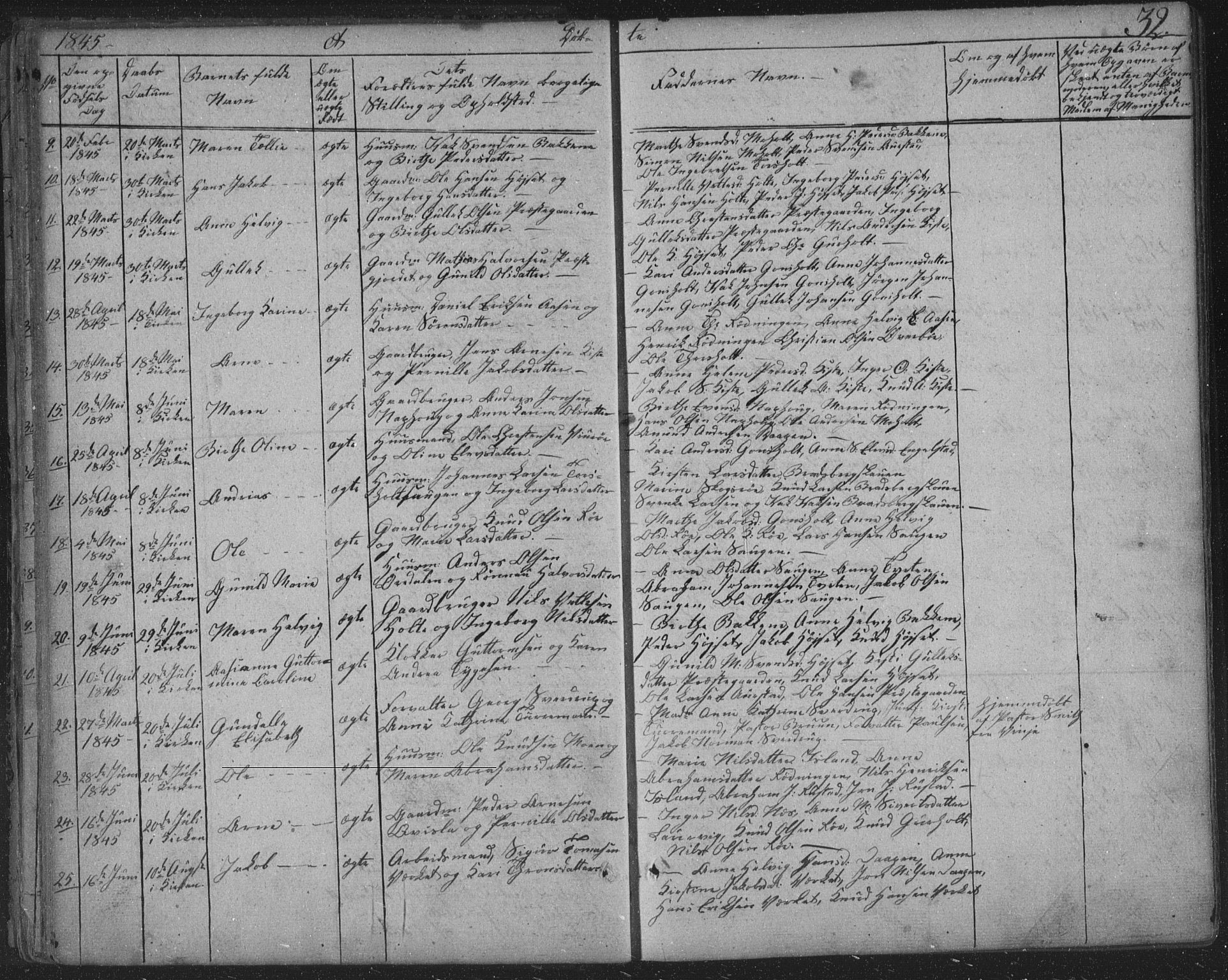 Siljan kirkebøker, SAKO/A-300/F/Fa/L0001: Parish register (official) no. 1, 1831-1870, p. 32